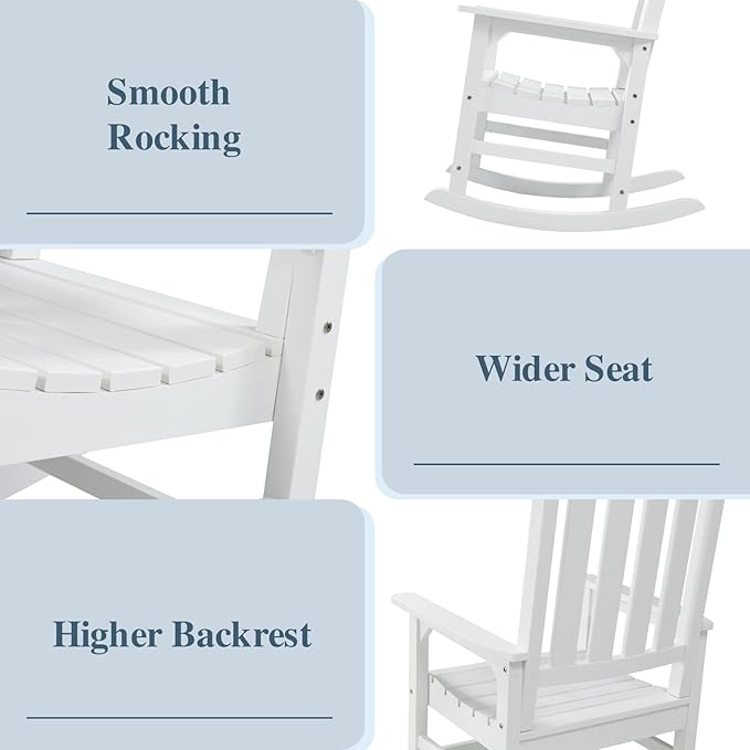 Psilvam Oversized Outdoor Rocking Chair,