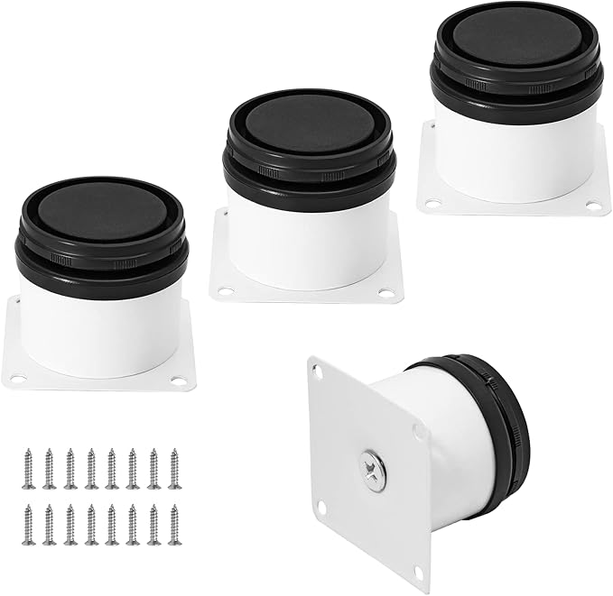 Set of 4 Stainless Steel Furniture Legs 2 Inch, Adjustable Round Cabinet Legs