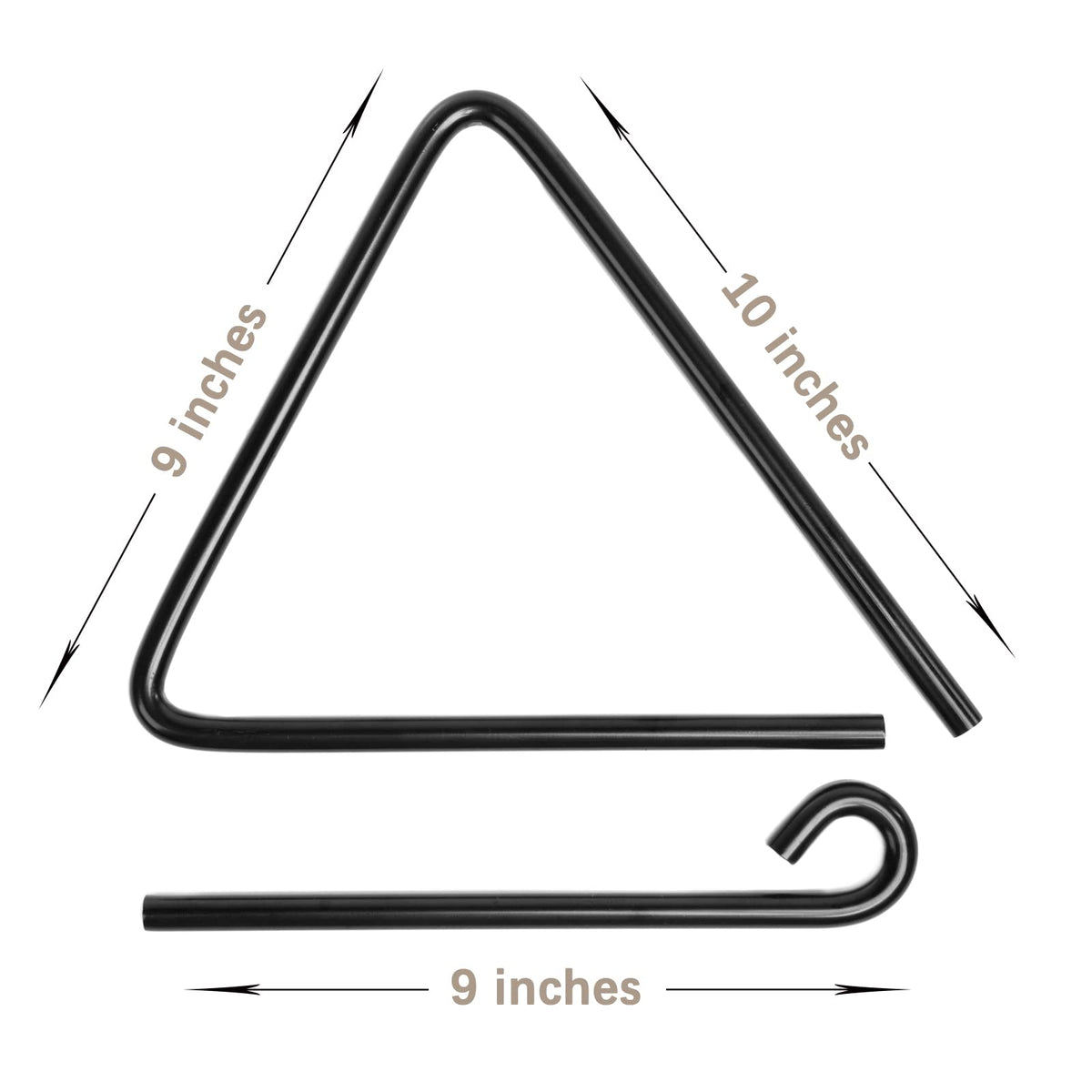 9 Inch Triangle Dinner Bell With Striker - Outdoor/Indoor Steel Bell With Mounts