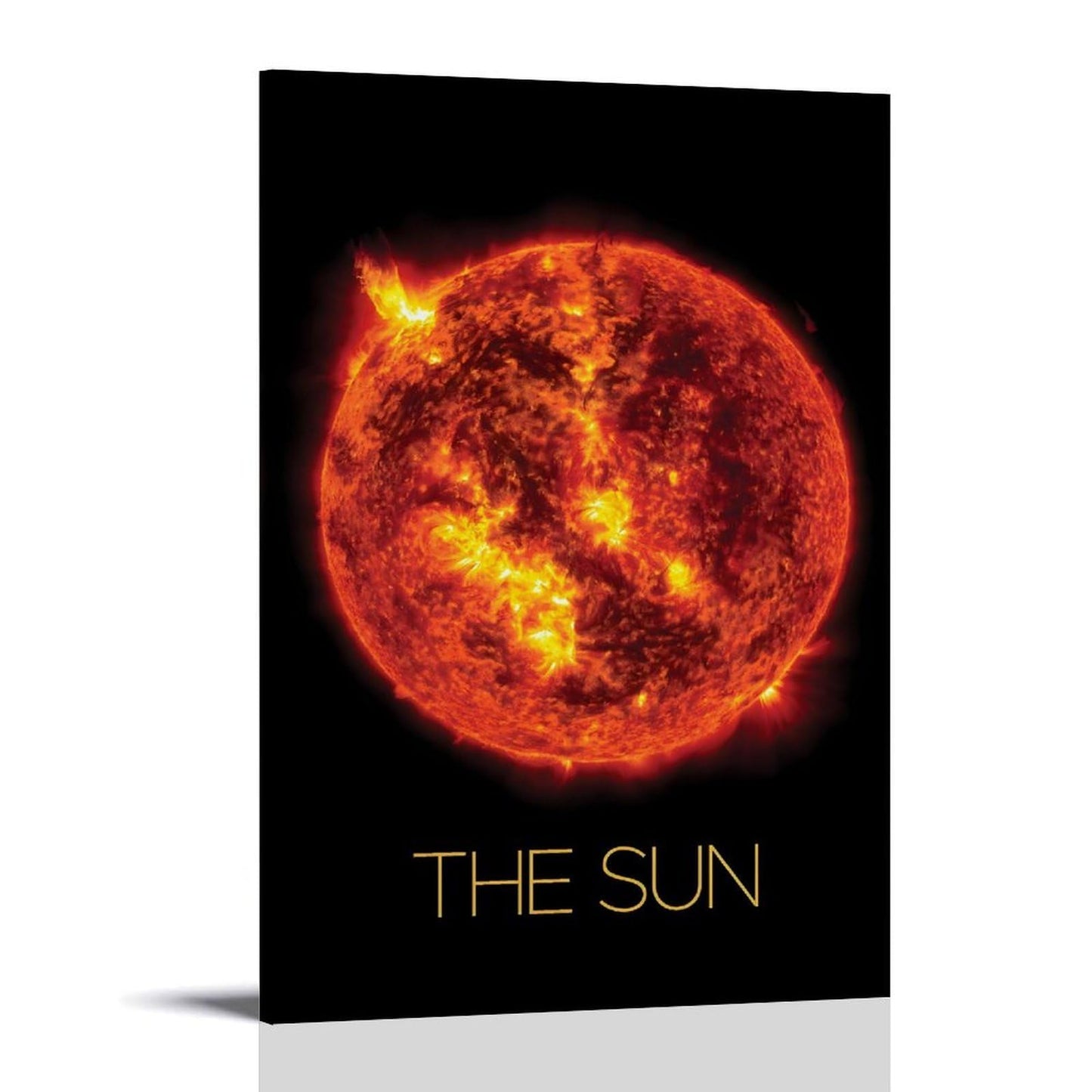 Solar System Planets Canvas Wall Art - The Sun star Space Poster for Kids Room Bedroom Classroom, STEM Educational Astronomy Decor, Science Gift for Boys Girls, 12x18 Inch Framed