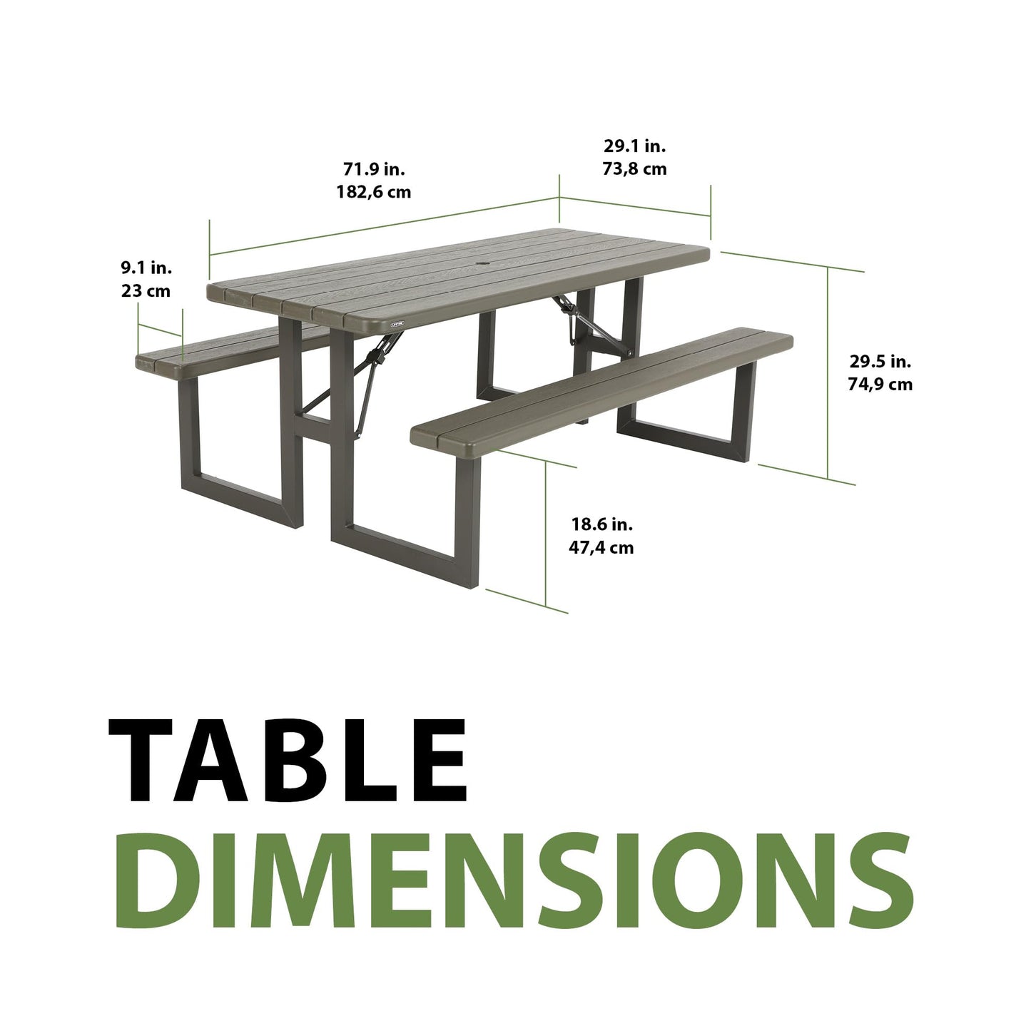 LIFETIME 6-Foot Craftsman Folding Picnic Table