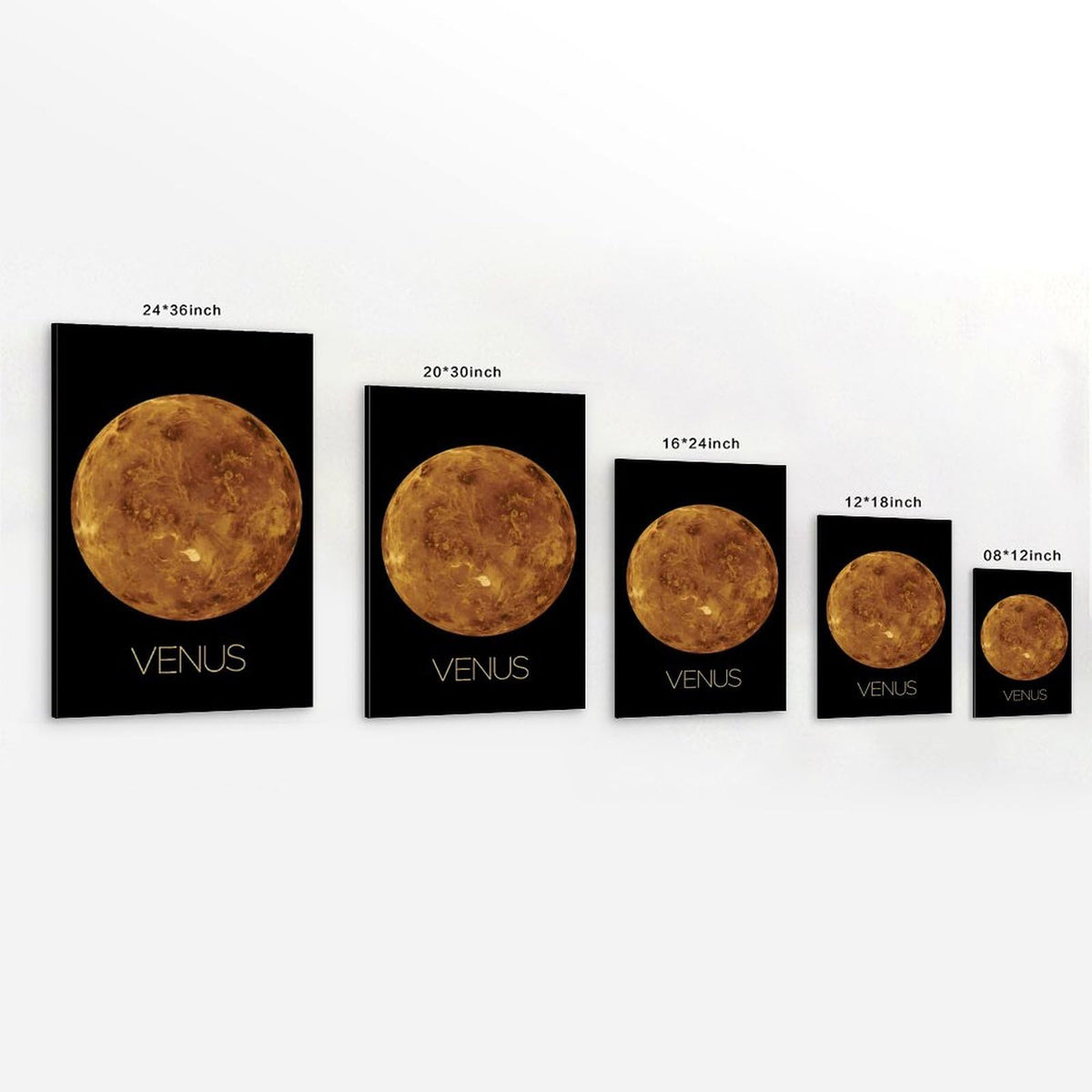 Solar System Planets Canvas Wall Art - Venus Planet Space Poster for Kids Room Bedroom Classroom, STEM Educational Astronomy Decor, Science Gift for Boys Girls, 12x18 Inch Framed