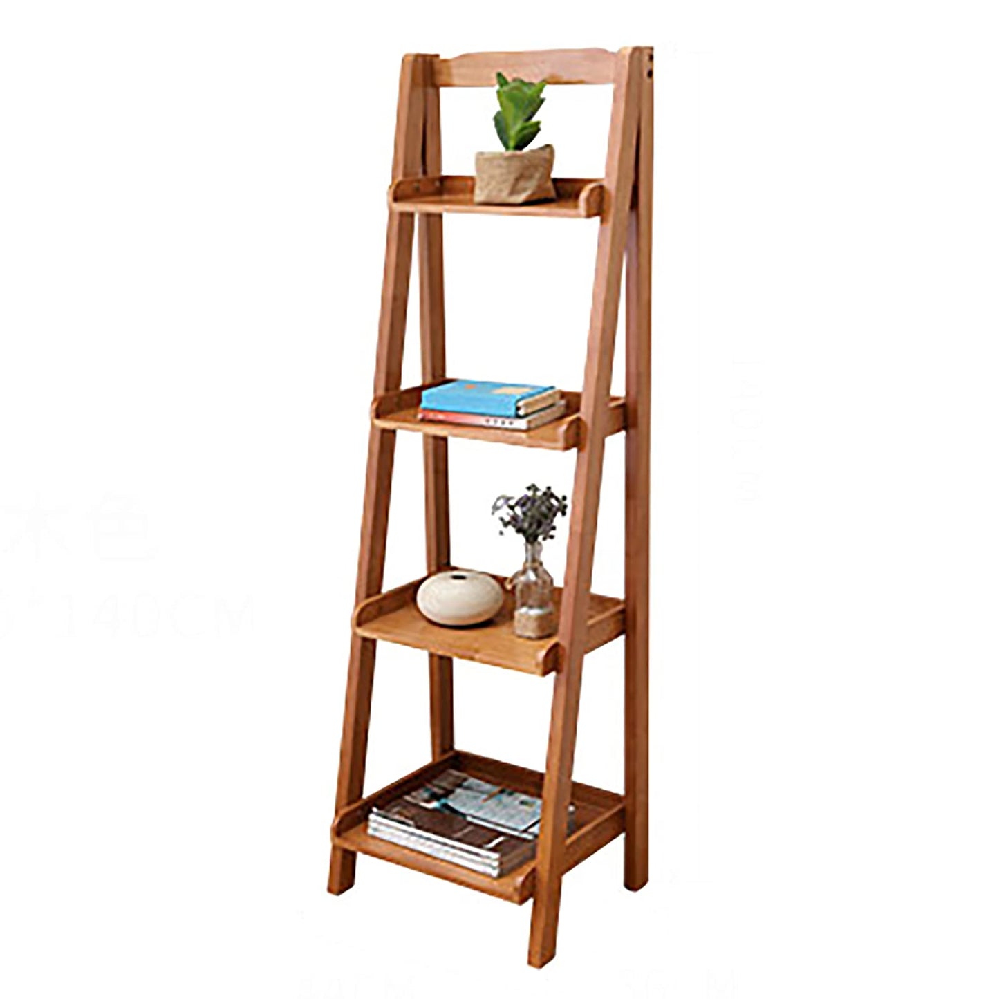 Wddwymll 4 Tier Ladder Shelf,Industrial Design Living Room Bookcases,Sturdy Easy Assembly,for Balcony,Bedroom,Office Storage Shelves