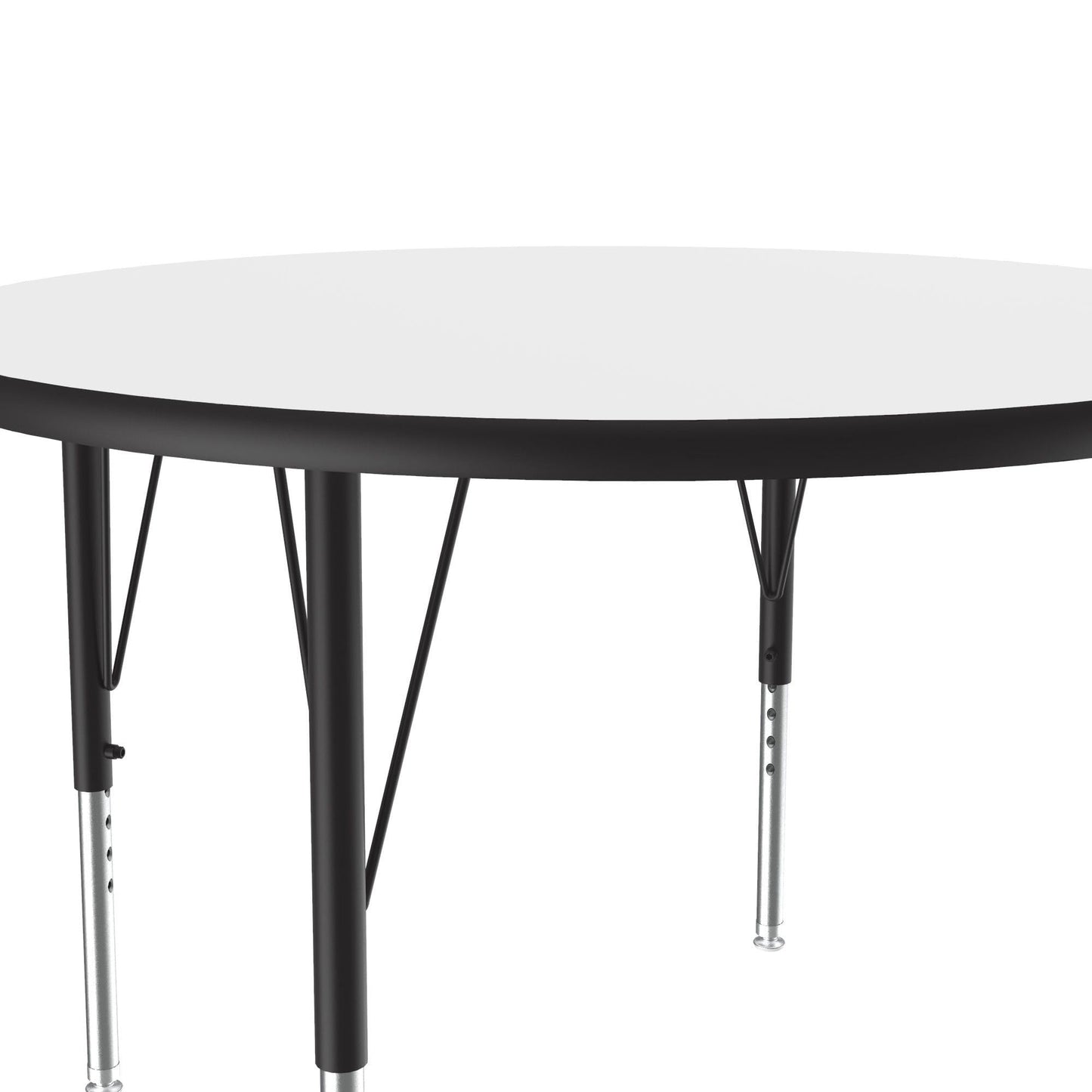 Correll 36" Round, Classroom Dry Erase/Markerboard Top Activity Table, Height Adjustable (19"-29), White Durable High Pressure Laminate, School Furniture, Made in The USA