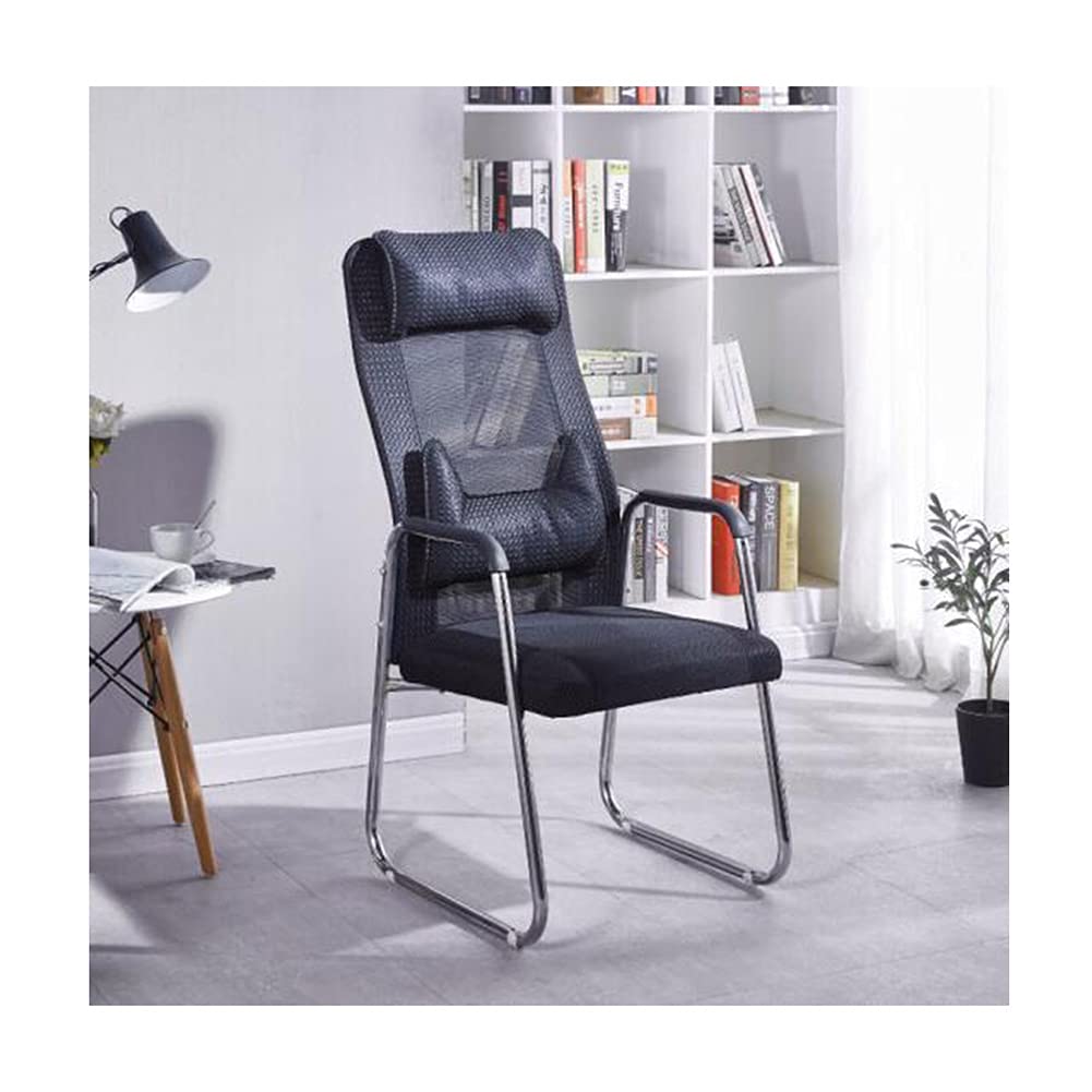 Mesh Conference Chair High Back Office Chair with Black Steel Feet Modern Cantilever Desk Chair for Office Boardroom Visitors Computer Chair (Black)