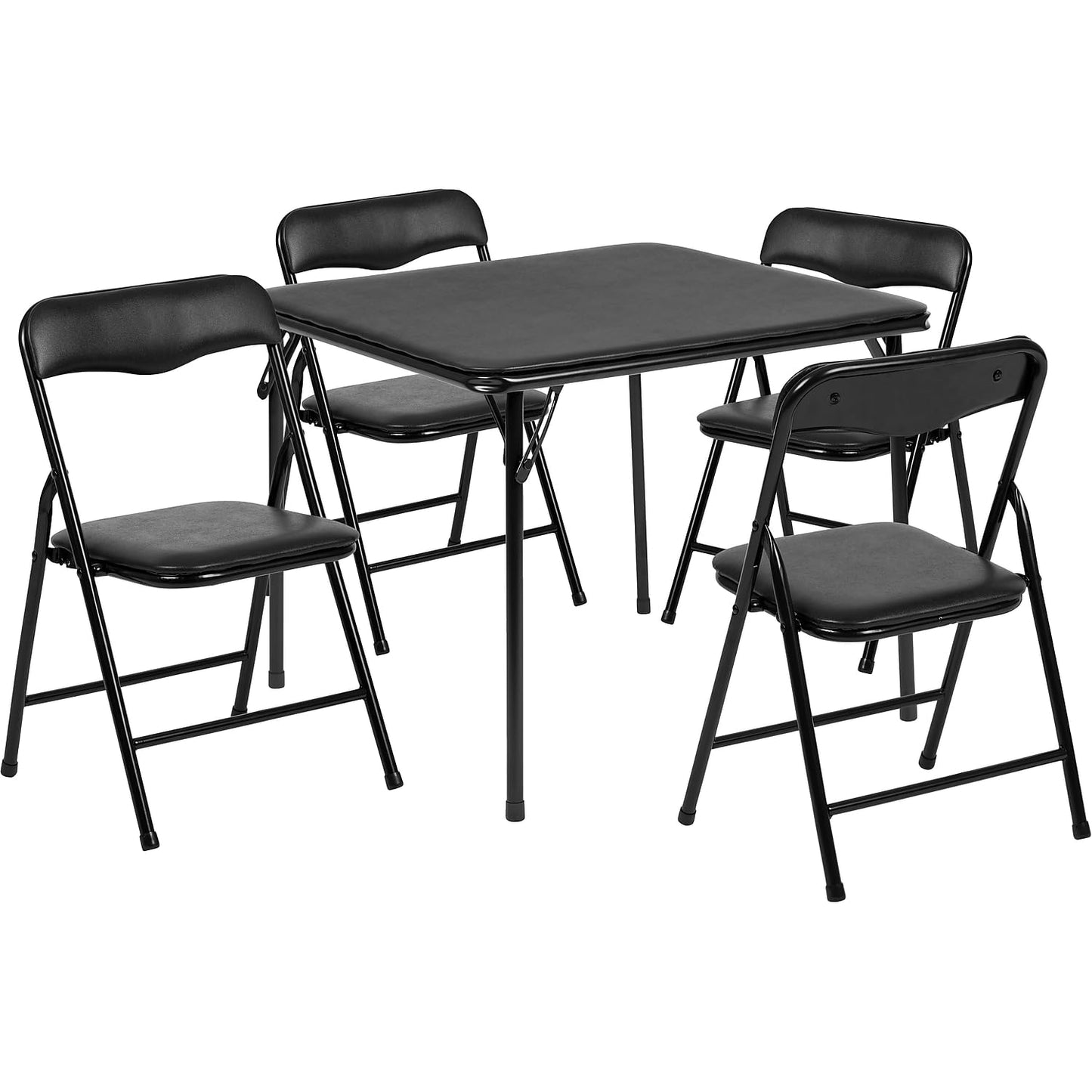 Flash Furniture Mindy Kids 5-Piece Folding Table and Chairs Set for Daycare and Classrooms, Children's Activity Table and Chairs Set, Black