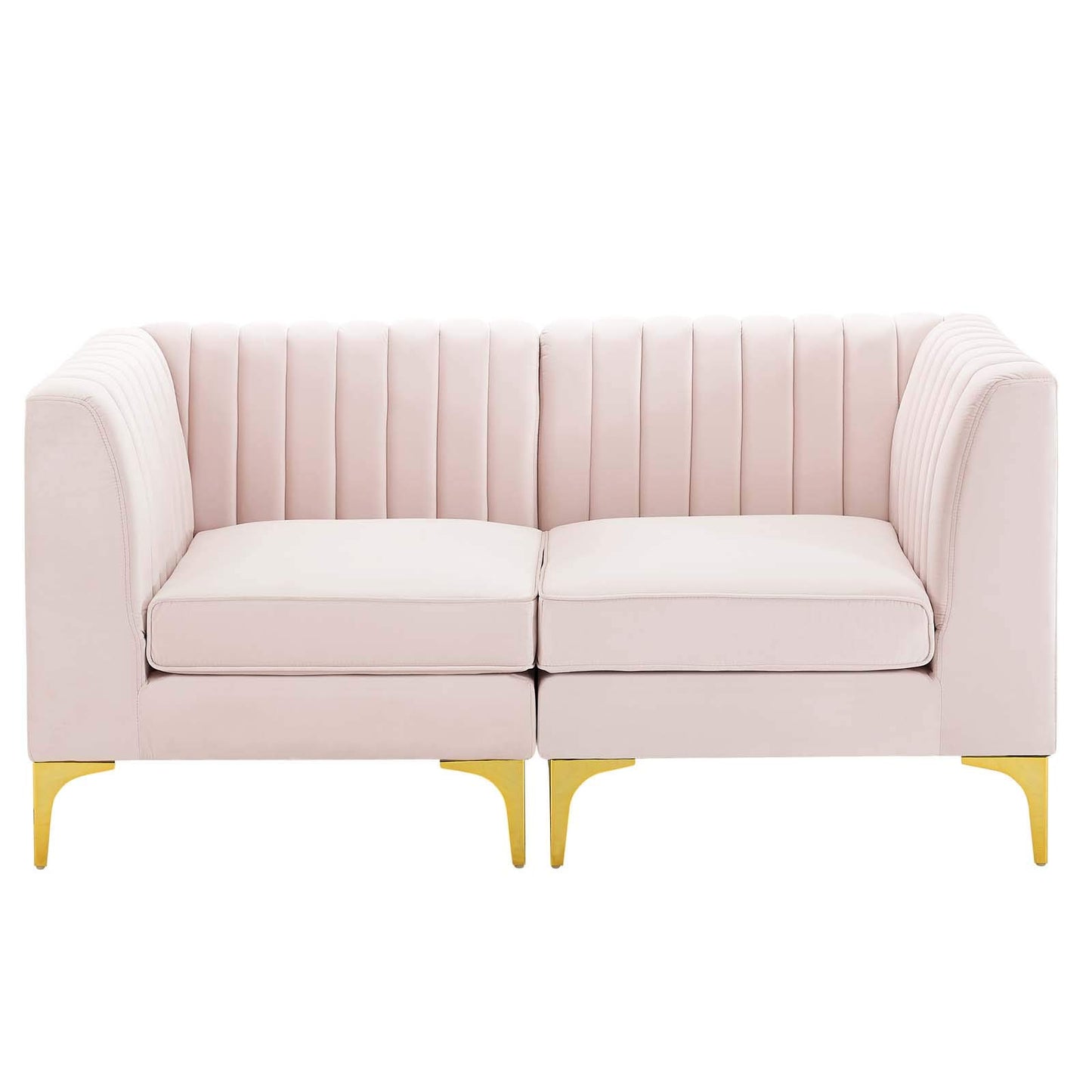 Modway EEI-4346-PNK Triumph Channel Tufted Performance Velvet Loveseat, Pink