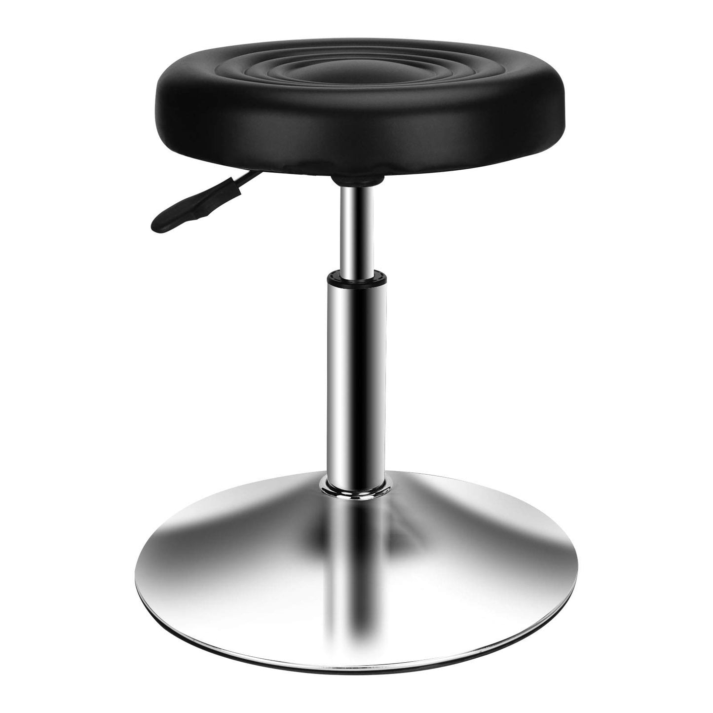 QiCheng&LYS Round Office Stool Chair - Adjustable Height Sit Stand Stool, 360 Swivel, Black
