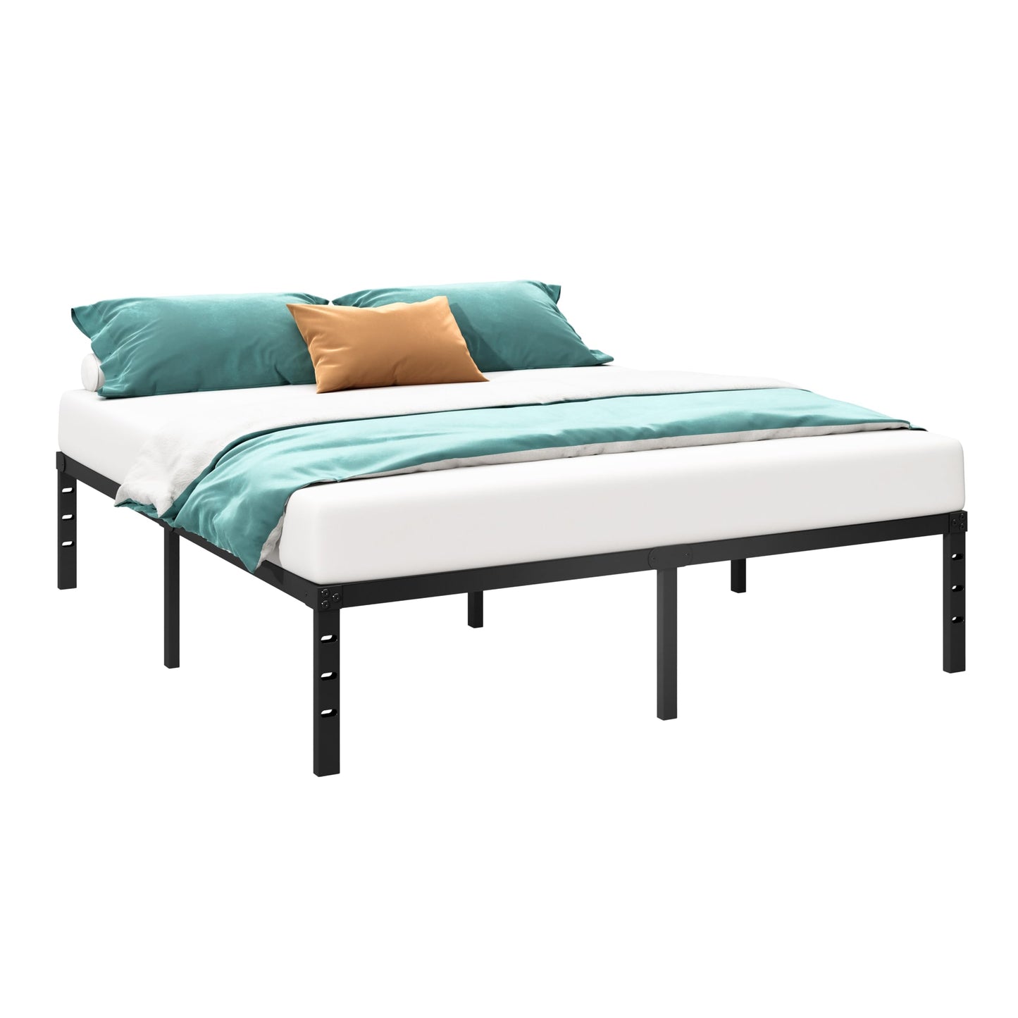 HLIPHA Metal Platform Bed Frame 14 Inch Tall,No Box Spring Needed,Full Size Bed with Heavy Duty Strong Support Slats,Easy to Assemble,Black
