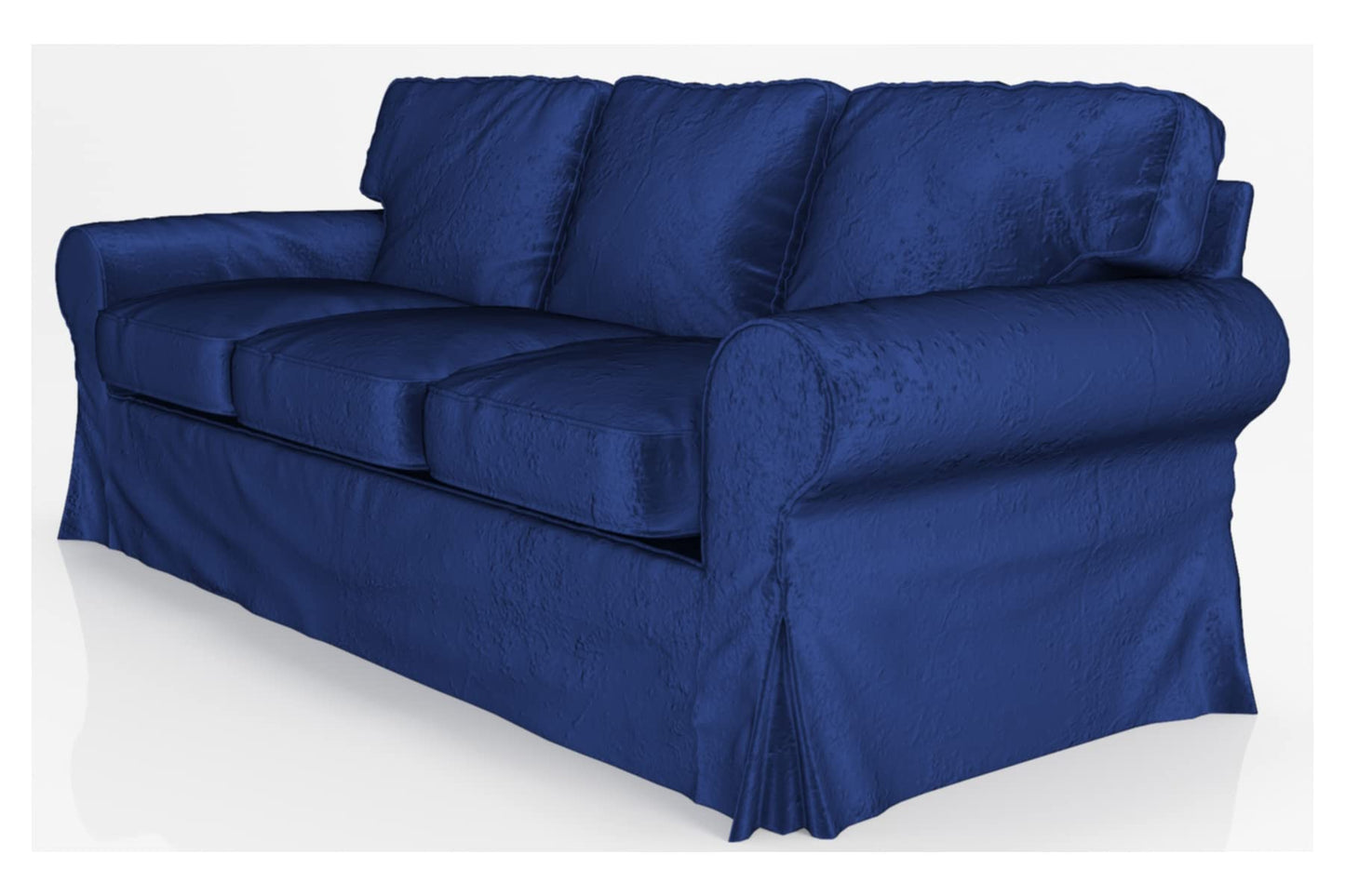Velvet Pets Friendly Sofa Covers Custom Made Compatible for IKEA Ektorp Three Seat Sofa Slipcovers (Velvet Blue Ektorp 3)