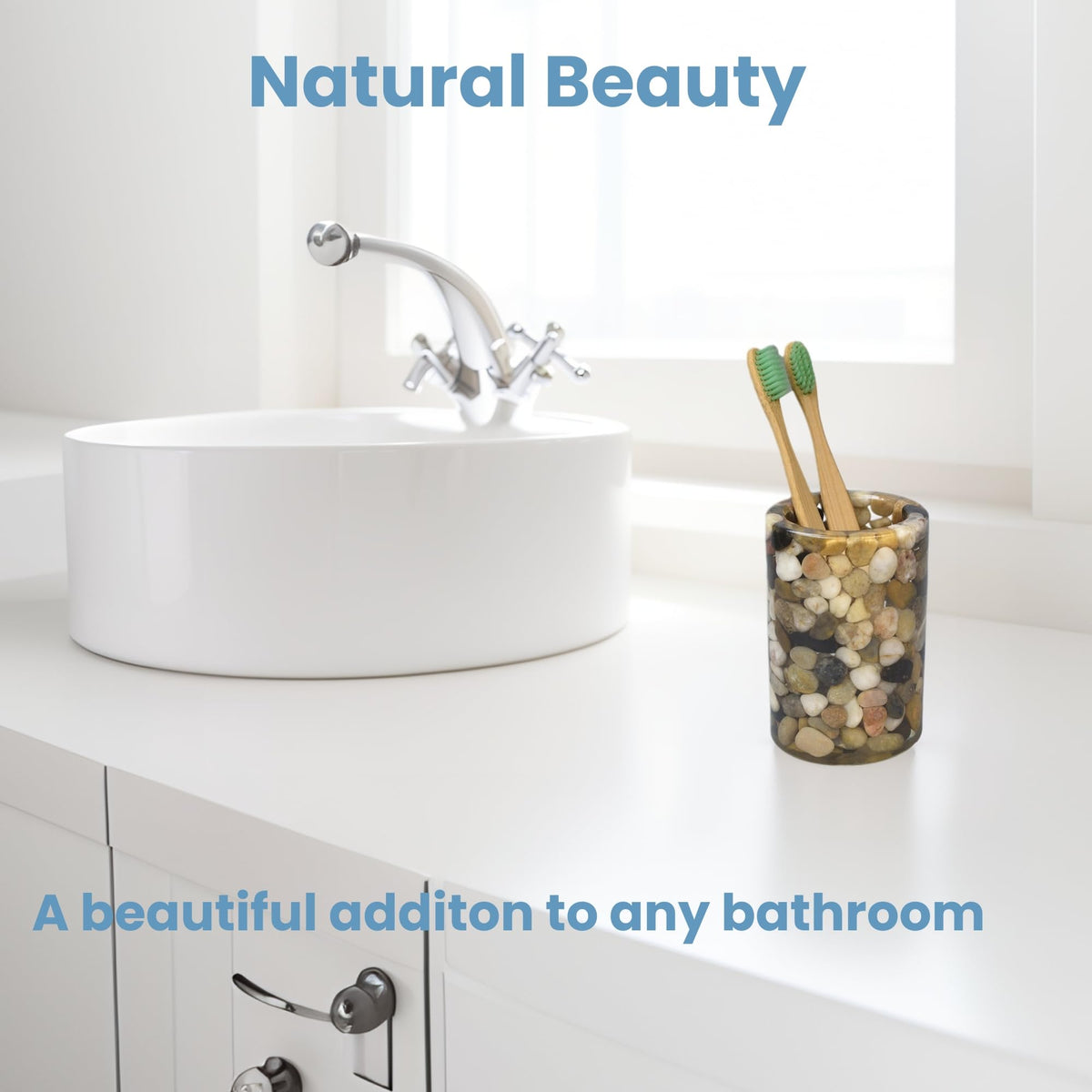 Toothbrush Holders for Bathrooms, Toothbrush Cup, Stone Tooth Brush Holder for Bathroom Decor