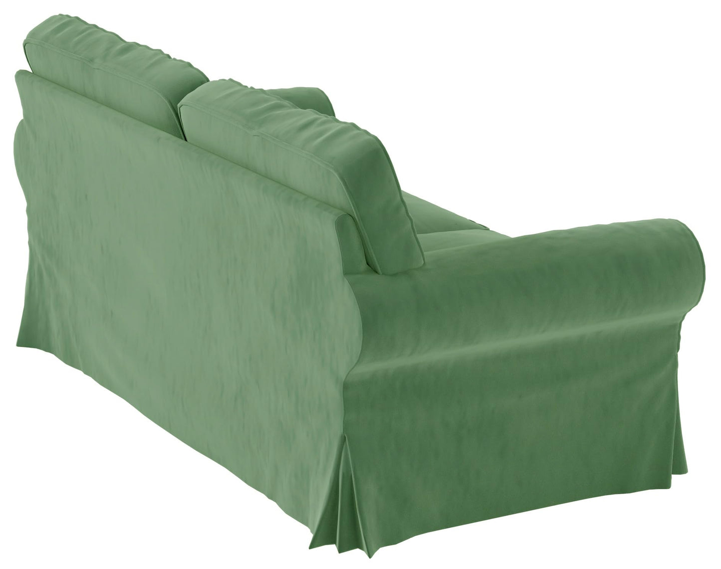 Velvet Pets Friendly Sofa Covers Made Compatible for IKEA Ektorp Loveseat Two Seat Slipcovers (Velvet Green Ektorp 2)