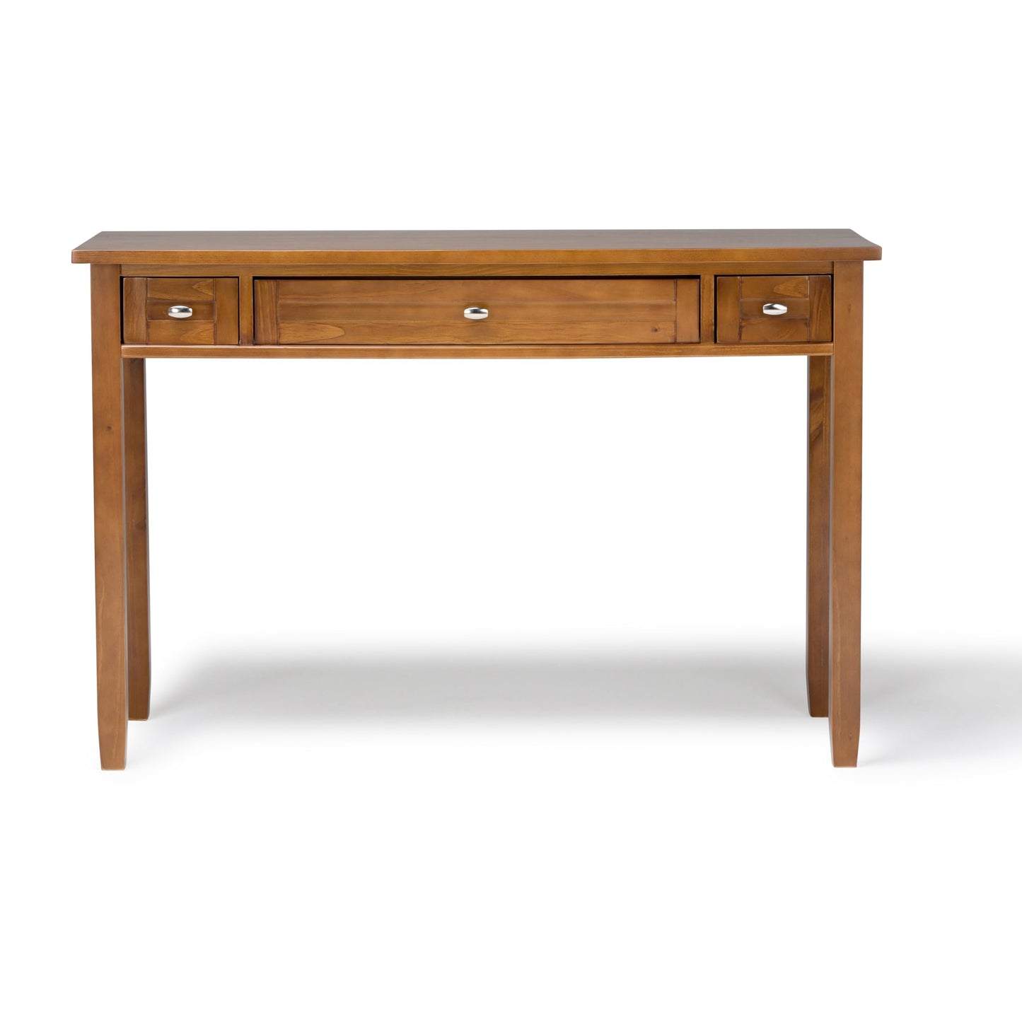 SIMPLIHOME Warm Shaker Desk and Bookcase Bundle - 48 inch Wide Solid Wood Transitional Desk with Drawers and 26 inch Wide 5-Shelf Bookcase in Light Golden Brown, Home Office Furniture (Set of 2)