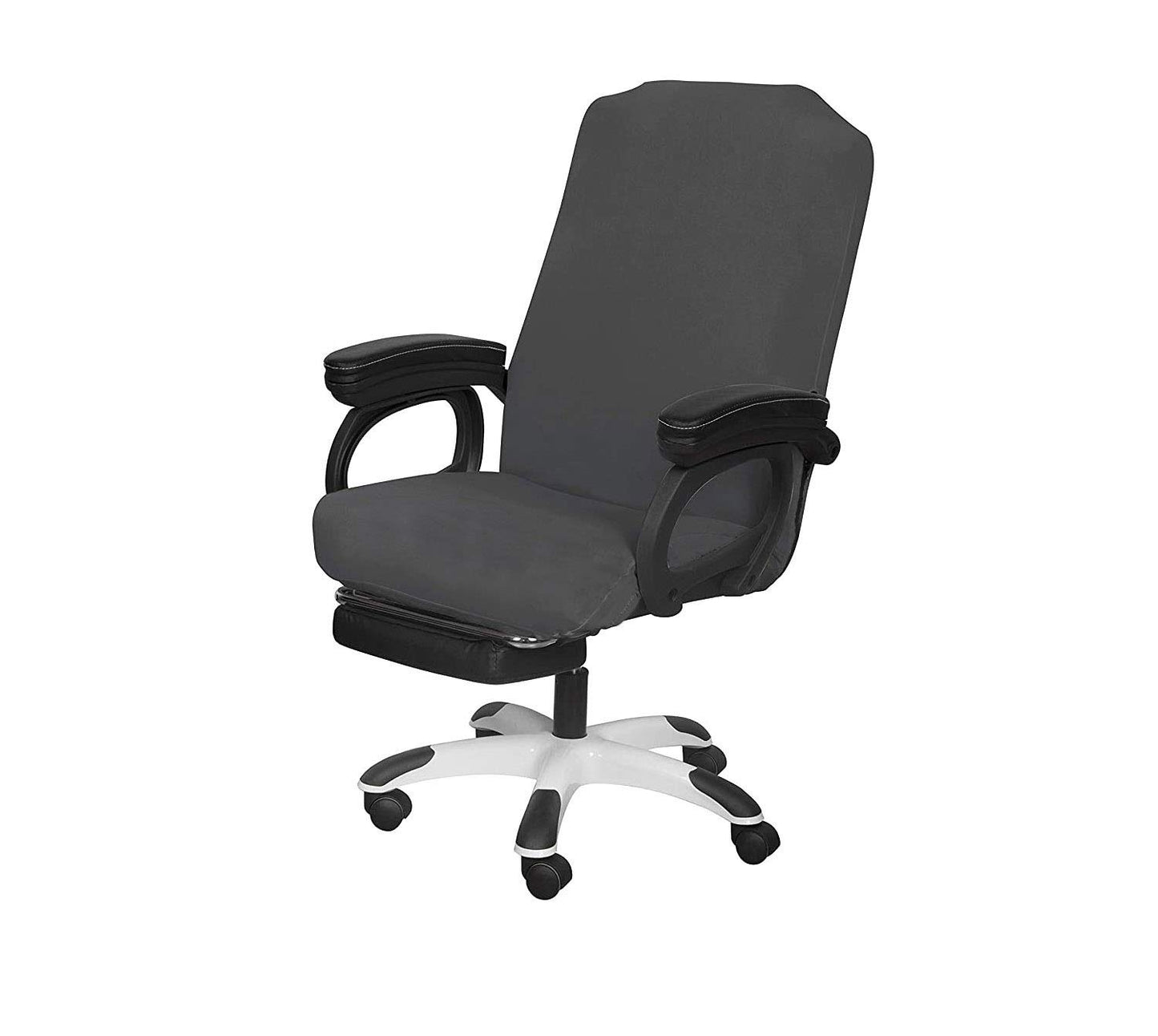 SARAFLORA Office Chair Cover- Medium, Grey- Removable Computer Chair Cover for Office Chair with Zipper for Universal Rotating Chair Desk Chair Cover Chair Seat Washable Protector for Pets