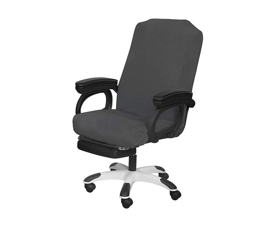 SARAFLORA Office Chair Cover- Medium, Grey- Removable Computer Chair Cover for Office Chair with Zipper for Universal Rotating Chair Desk Chair Cover Chair Seat Washable Protector for Pets