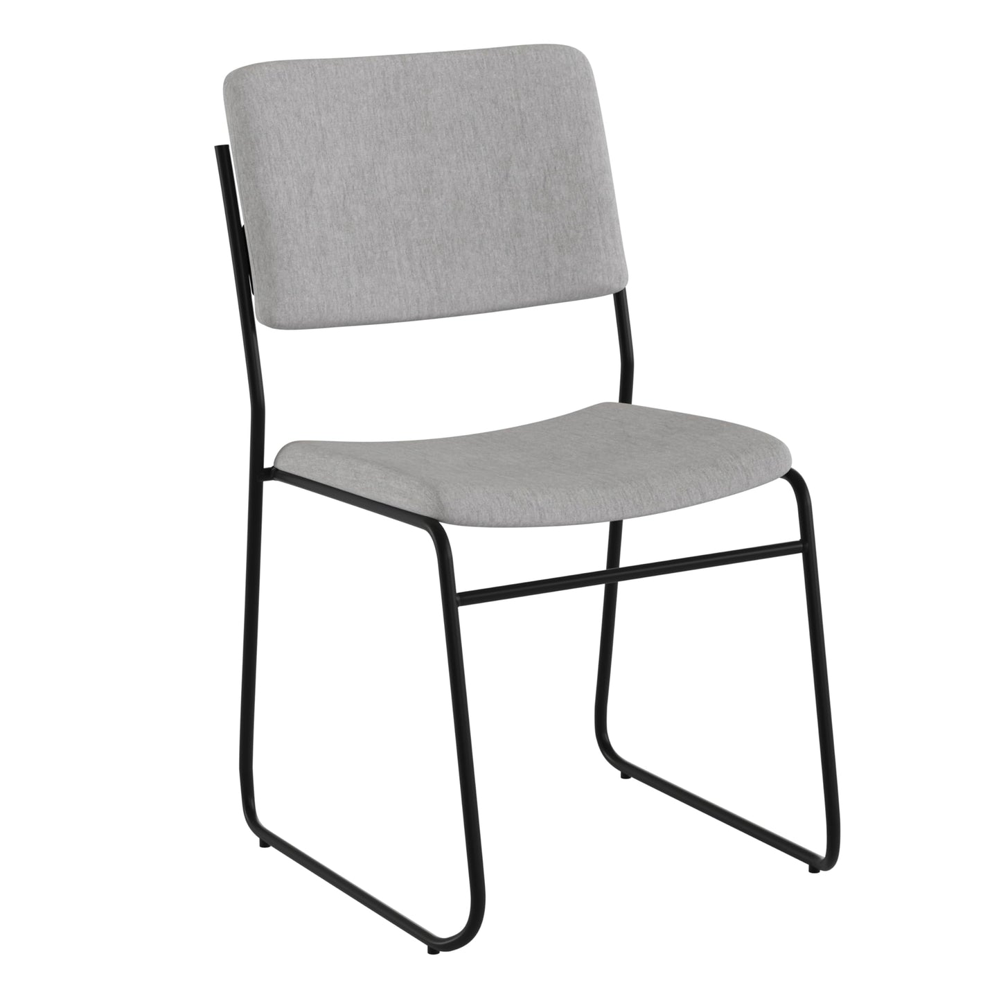 Flash Furniture HERCULES Series 500 lb. Capacity High Density Gray Fabric Stacking Chair with Sled Base