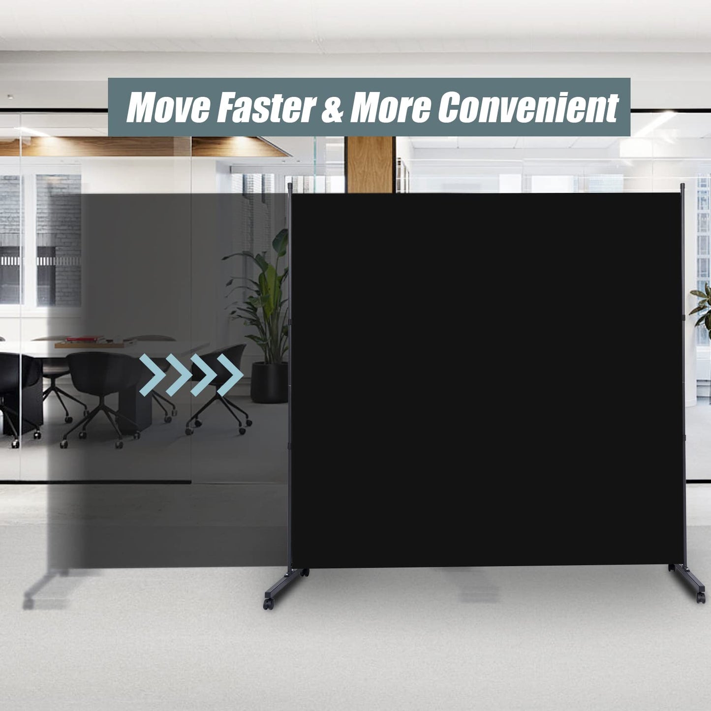 Room Divider Single Panel Partition Room Dividers/Wheels, 71'' Wide Portable Room Divider Screen, Upgrade Fabric Wall Divider for Room Partition Privacy for Space Separation Separator Home Office