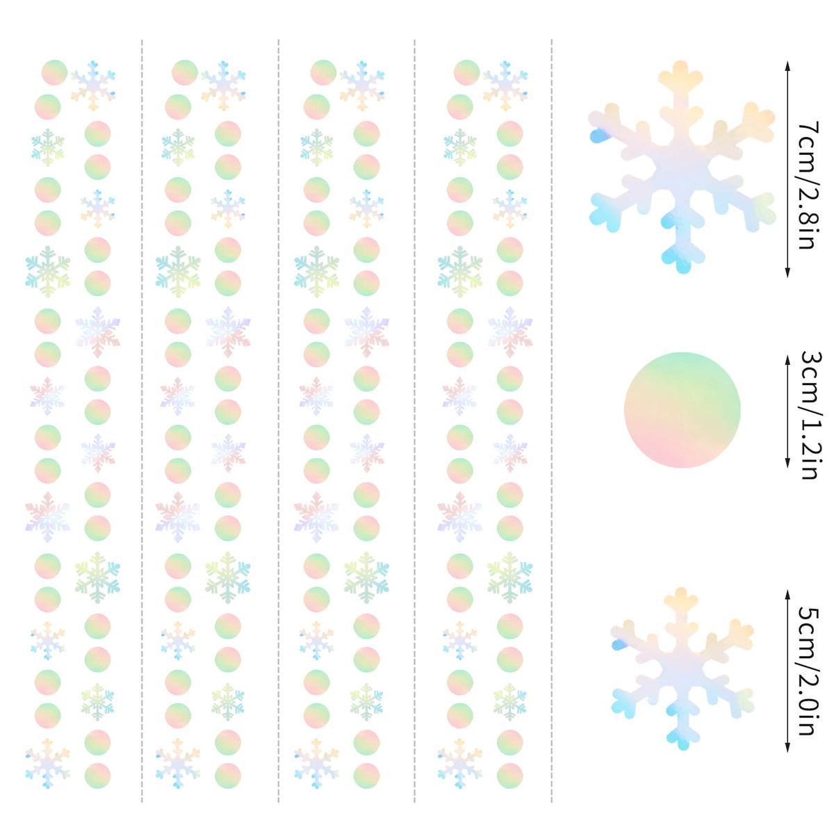 Snowflake-Snow Iridescent-Holographic Christmas Party-Decoration Garland - 52Ft Winter Wonderland Frozen Hanging Paper Streamers,Birthday New Year Supplies Decor Lasting Surprise
