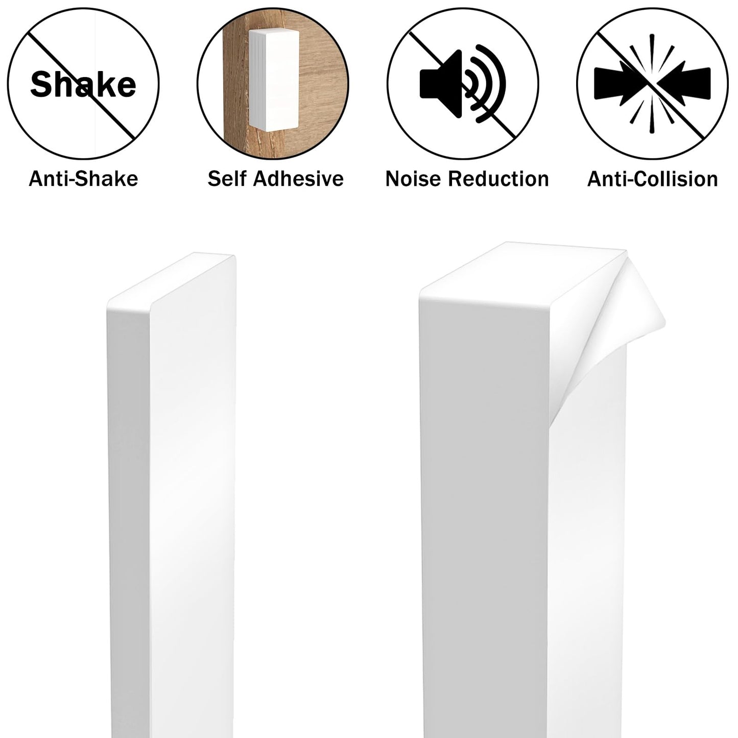 18 PCS Furniture Pads,8 PCS (15mm Thick)+10 PCS (5mm Thick) Wall Protector, Anti-Vibration Soundproof Pads for Bed Frame/Headboard Felt Furniture Protectors,EVA Foam Headboard Stoppers for Wall
