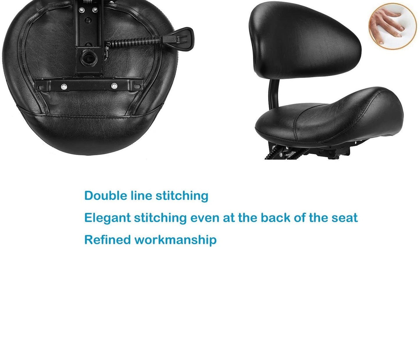 Saddle Stool Chair with Backrest and Footrest- Ergonomic Rolling Saddle Stools Hydraulic Swivel Adjustable Stool Esthetician Chair for Massage Beauty Salon Tattoo Dentist Clinic Home Office (Black)