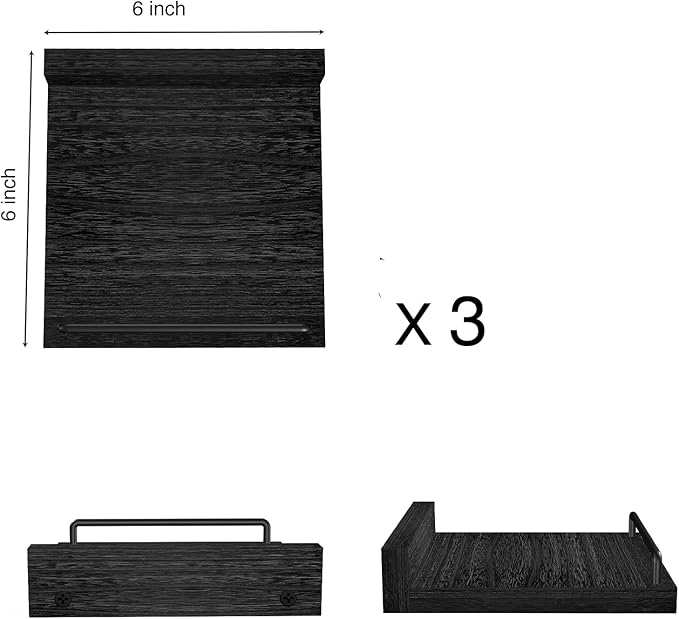 RYOFOBETTO Small Floating Shelf, 6 X 6 Inches Farmhouse Wall Shelves