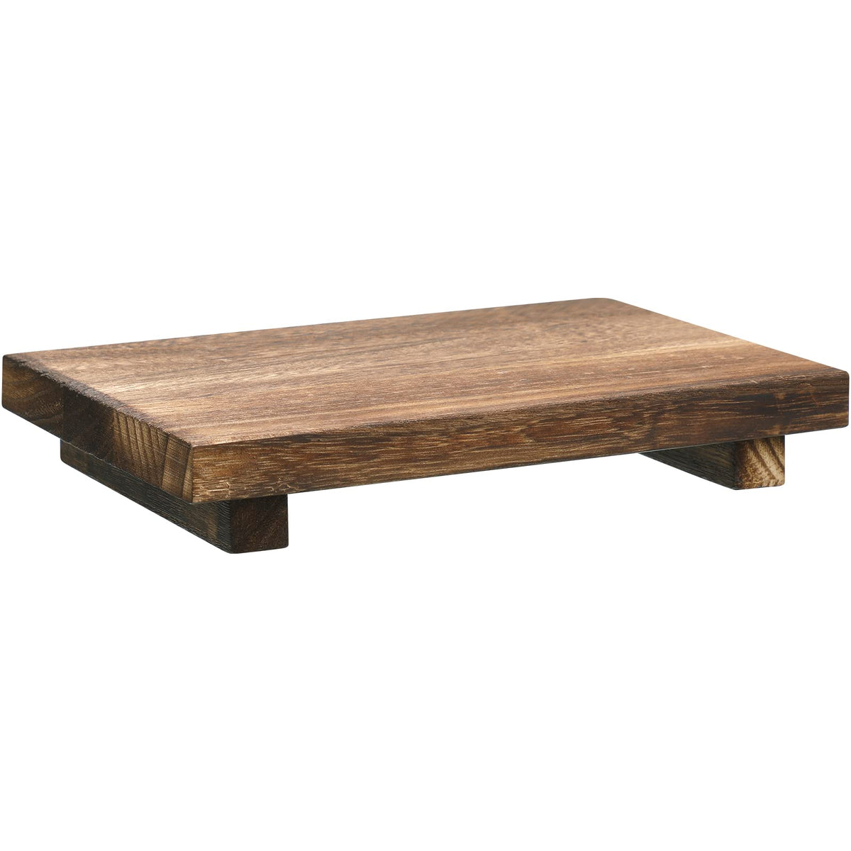 Nuogo Wood Riser Tray Soap, Stand Soap Tray for Kitchen Sink, Wood Pedestal for Kitchen Counter Sink Stand Decorative Rustic Bathroom Dishes Plant Bottles Candles Display(9 x 6 Inch,Brown)
