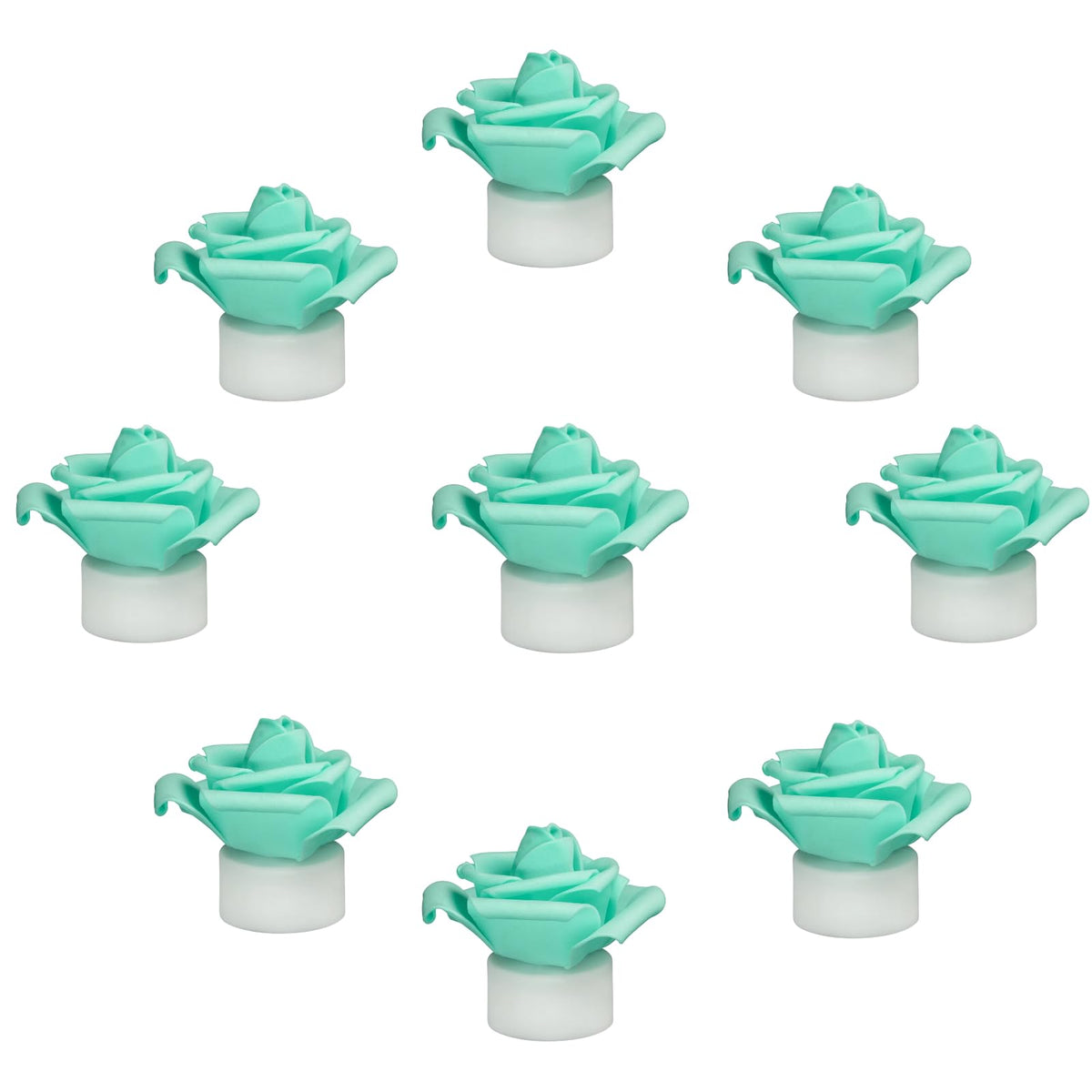 SupBri 12 Pack LED Tea Lights Candles with Artificial Rose Petals, Flameless Battery Operated Candles,Romantic Decorations Special Night Set for Valentines,Wedding Decor (Green, 12 Pack)