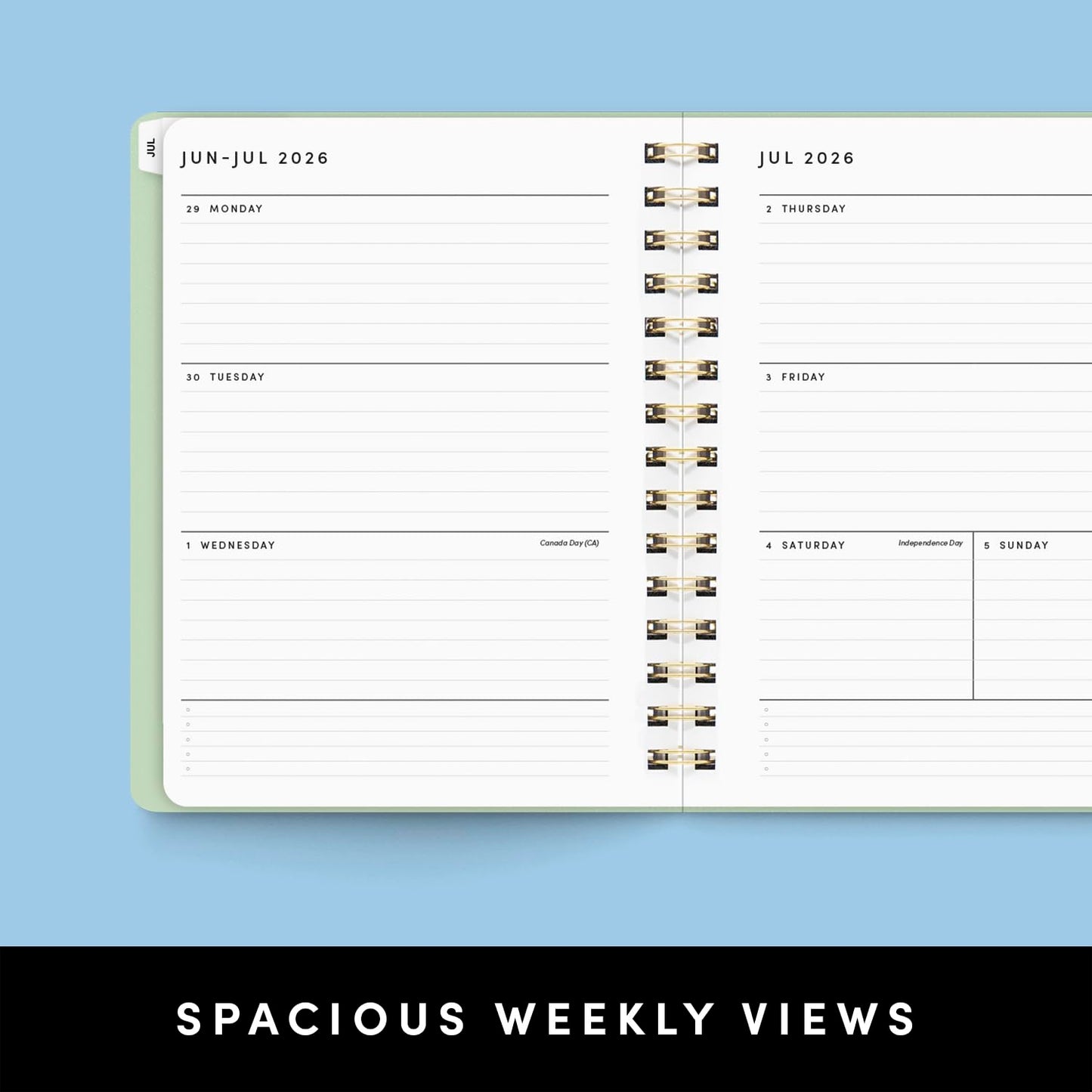 PAPERAGE Academic Planner, Weekly & Monthly Planner & Calendar, 12-Months, July 2026 - June 2027, (7" x 8"), School & Student Planning Agenda with Tabs, Bonus Pages & Inner Pocket, Black