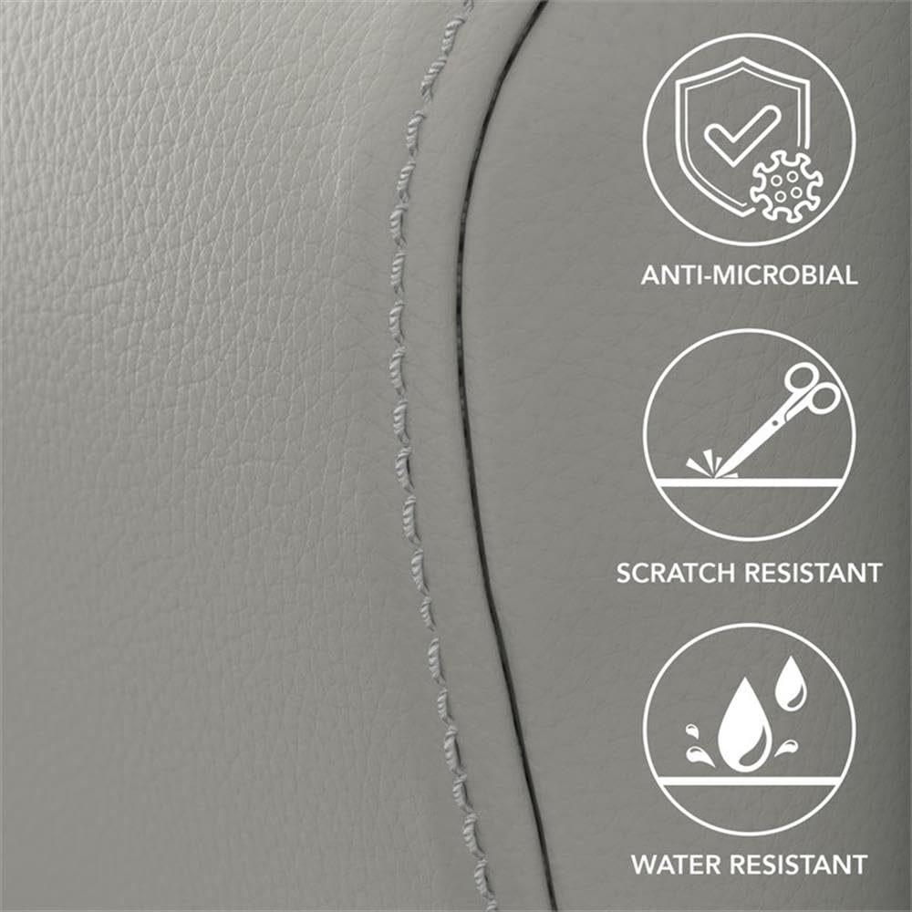 Bush Business Furniture Arrive Bariatric Waiting Room Guest Chair with Arms in Light Gray Vinyl, Reception Area Seating for Office and Lobby