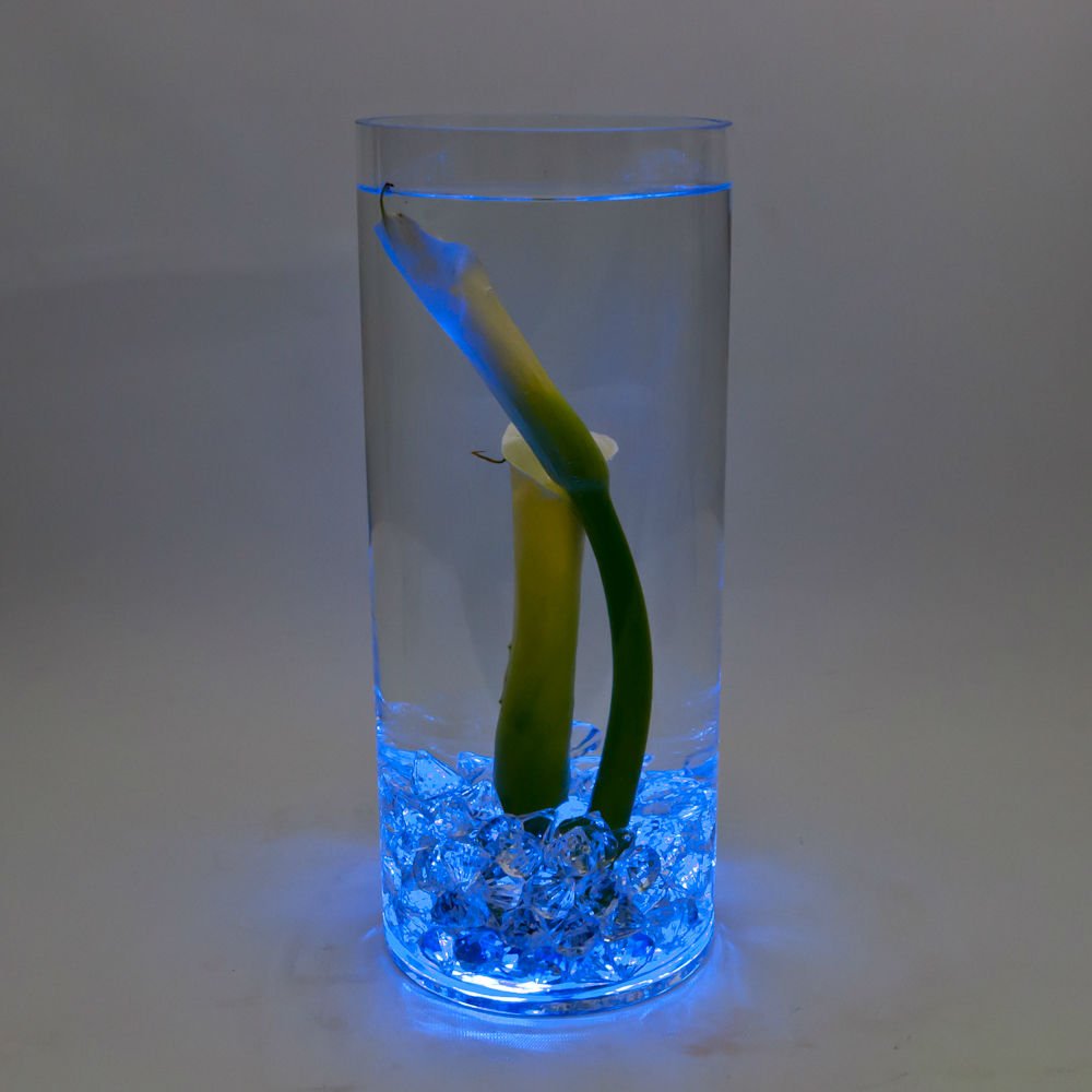 Halloween Lights Submersible LED Lights cr2032 Battery Powered Underwater Waterproof LED Tea Light for Events Wedding Centerpieces Vase Floral Xmas Holidays Home Decor Lighting(Pack of 12) (Blue)