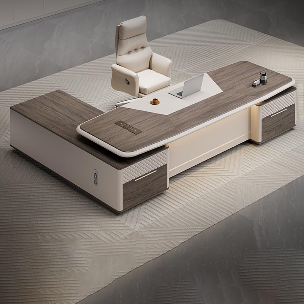 ULTRAWAVE Computer Desk Home Office Desk Executive Desk, Large Desk, Modern CEO Desk, Manager Desk Furniture
