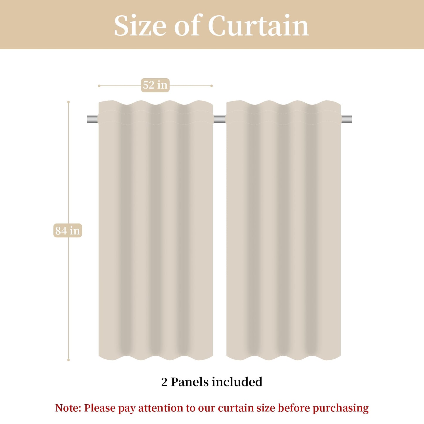 Loom and Mill Elegant Damask Curtains for Bedroom, Textured Lined Jacquard Curtains 2 Panels with Tiebacks, Beige Gold Floral Window Curtain for Living Room Banquet, Rod Pocket(52”x84”, 2 Panels)