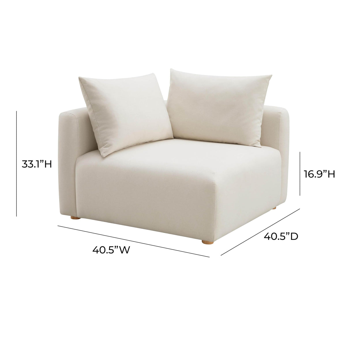 Tov Furniture Hangover Cream Linen Modular Corner Chair