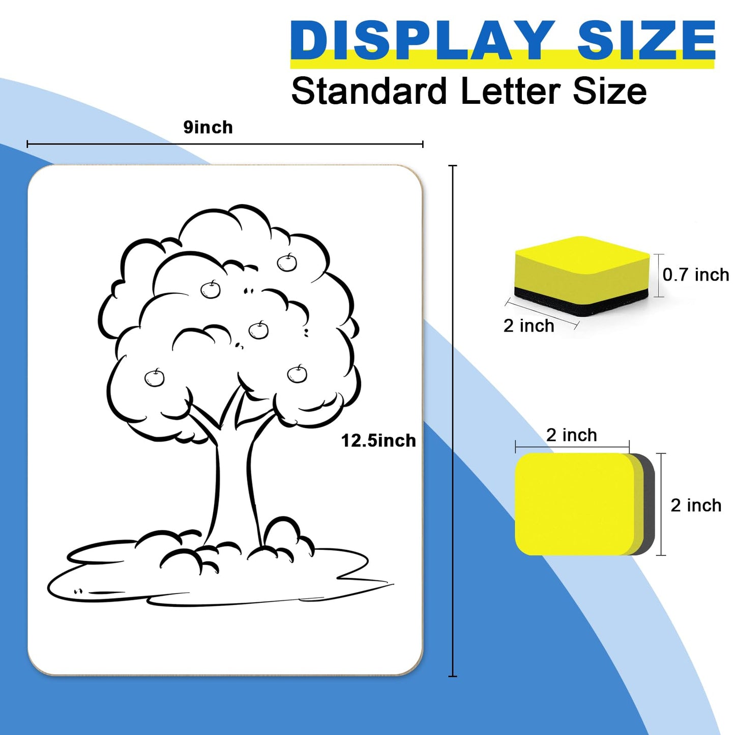 Dry Erase Lapboards, HERKKA 35 Pack Double Sided Small Dry Erase Whiteboards 9 x 12.5 Inch with 35 Erasers, Small Dry Erase Boards for Classroom Teacher Supplies, Personal White Boards for Students