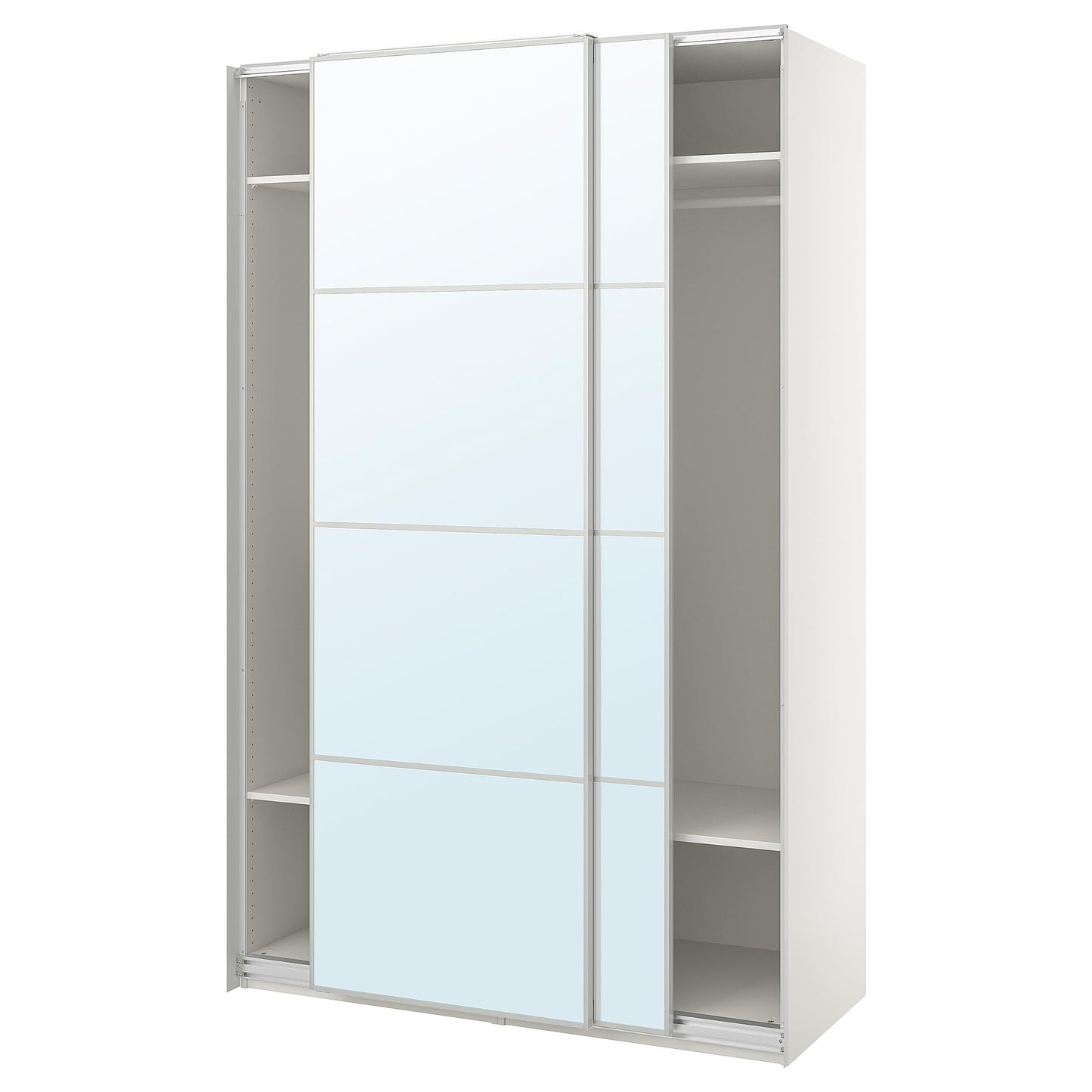 ProTuning PAX/AULI Wardrobe with sliding doors, white/mirror glass, 150x66x236 cm