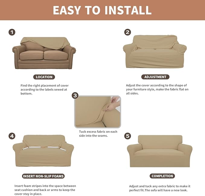 Easy-Going 100% Waterproof Oversized Loveseat Couch Cover, Dual Waterproof Sofa
