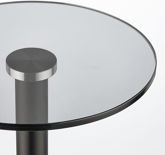 mDesign Glass Top Side/End Drink Table