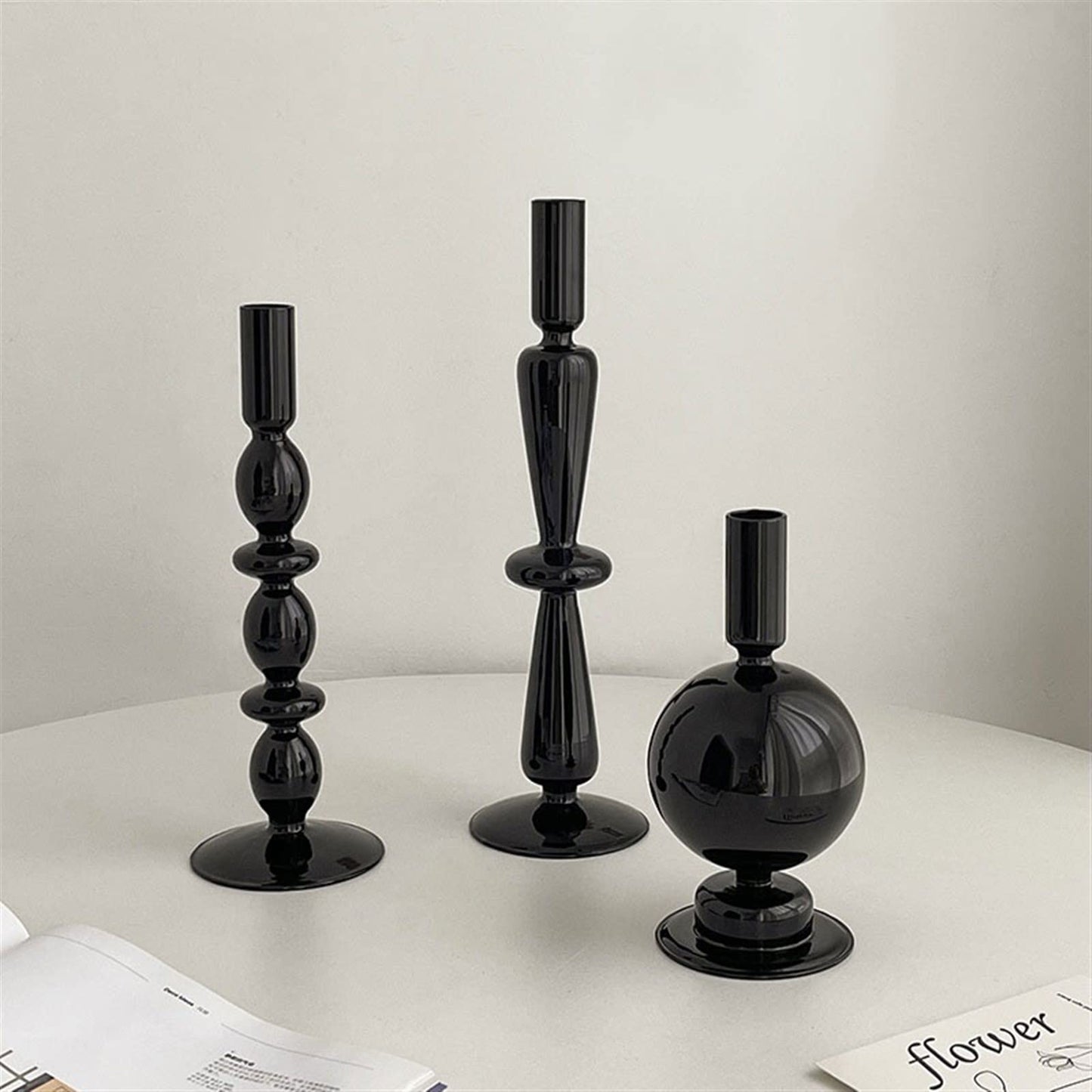 cfycfy987 Candelabra European Glass Candle Holders Light Luxury High-end Fashion Ornaments Miserable Decoration Candlestick Candle Sticks Holder(A)