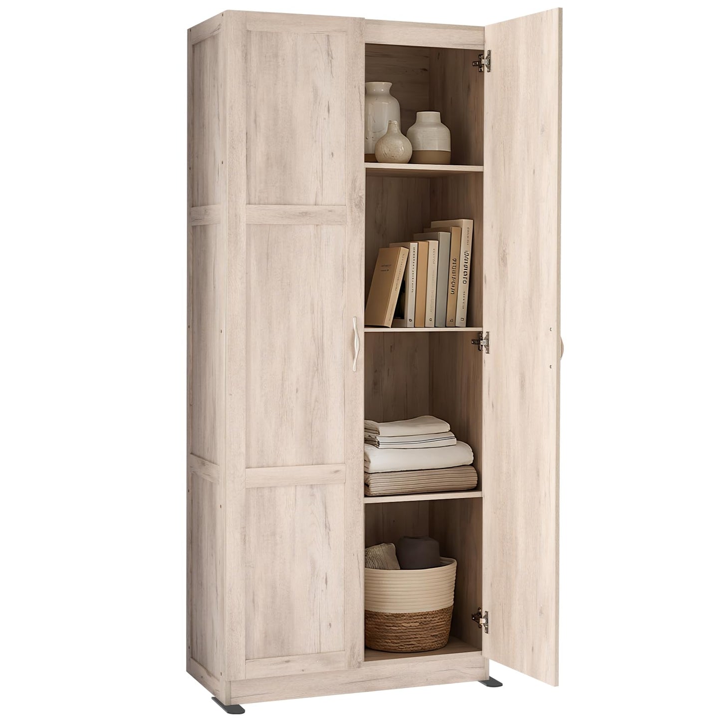 DUMOS Office Storage Cabinet, Large Capacity Organizer, Wooden Bedroom Storage Unit for CD, Blankets and Books, Suitable for Living Rooms, Office and Study Rooms, Wood