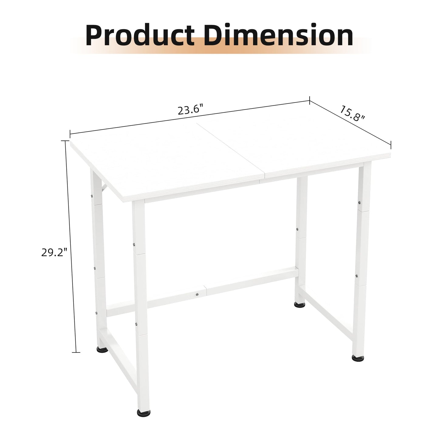 COTUBLR Small Desk, 24 Inch Small Computer Desk for Spaces, Compact Tiny Mini Simple Desk Table for Bedroom Home Office Writing Work Study Kids Student Teacher, Bonus Mousepad, White