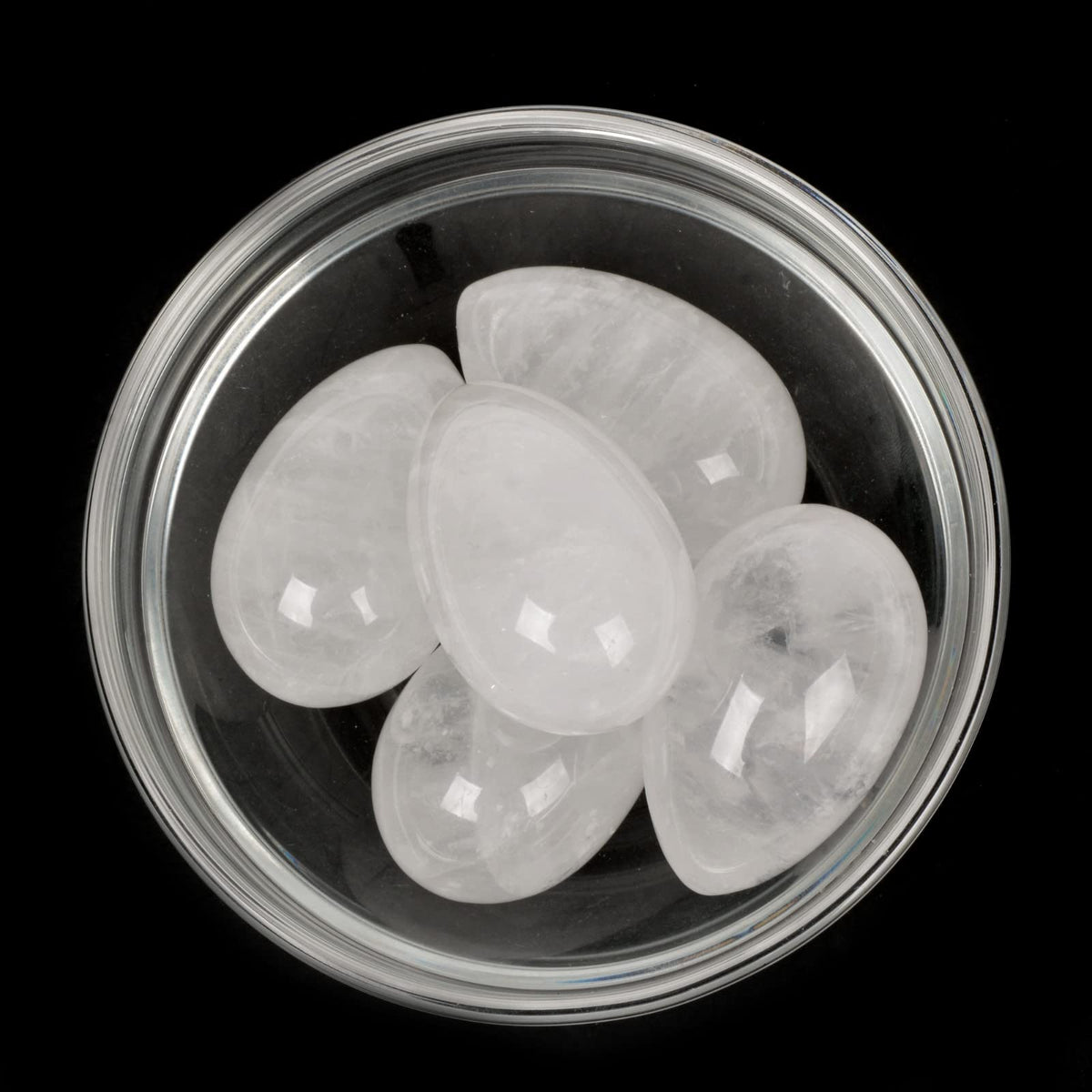 Justinstones Natural White Clear Quartz Gemstone Egg Crystal Healing Chakra Meditation Home Office Decor Stone with Stone Stand