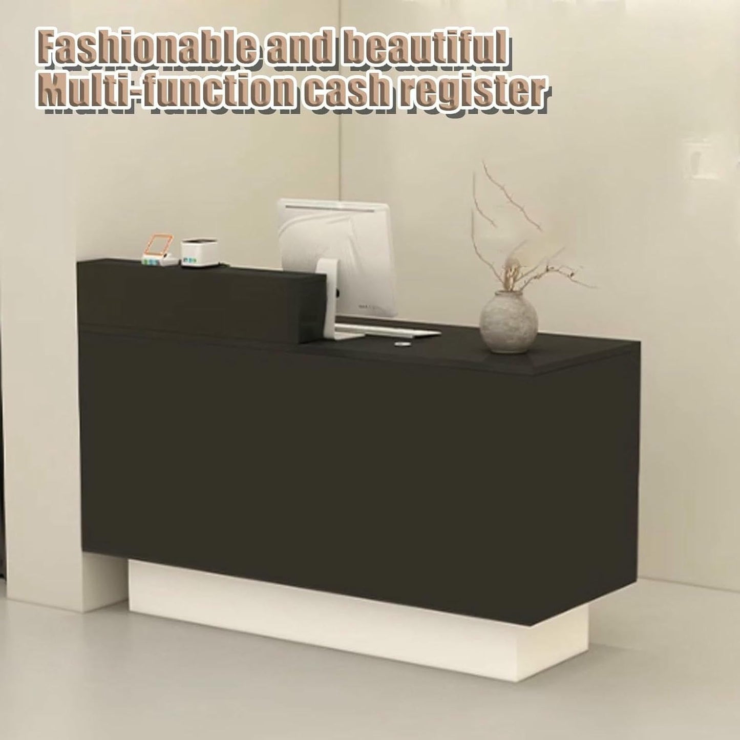 GFXYQPDNV Reception Desk with Counter Drawers & Storage Shelves, Reception Room Tables，Front Desk Reception Counter,Modern Checkout Counter with Storage, for Store Hotel Office