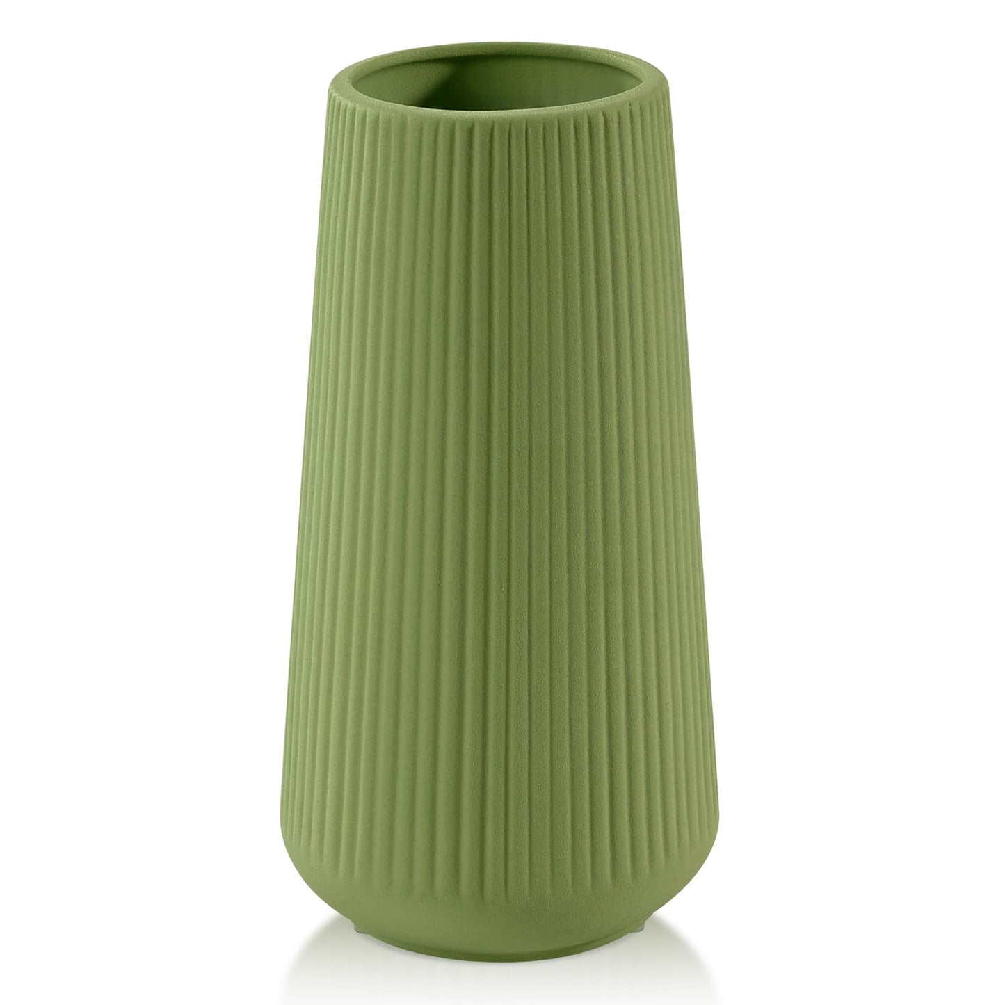 Saga Green Ceramic Vase, GUKJOB Small Cute Flower Vase for Pampas Grass, Home, Living Room, Dining Table, Farmhouse, Office Decor, Bedroom, Table, and Kitchen Shelf (Saga Green)