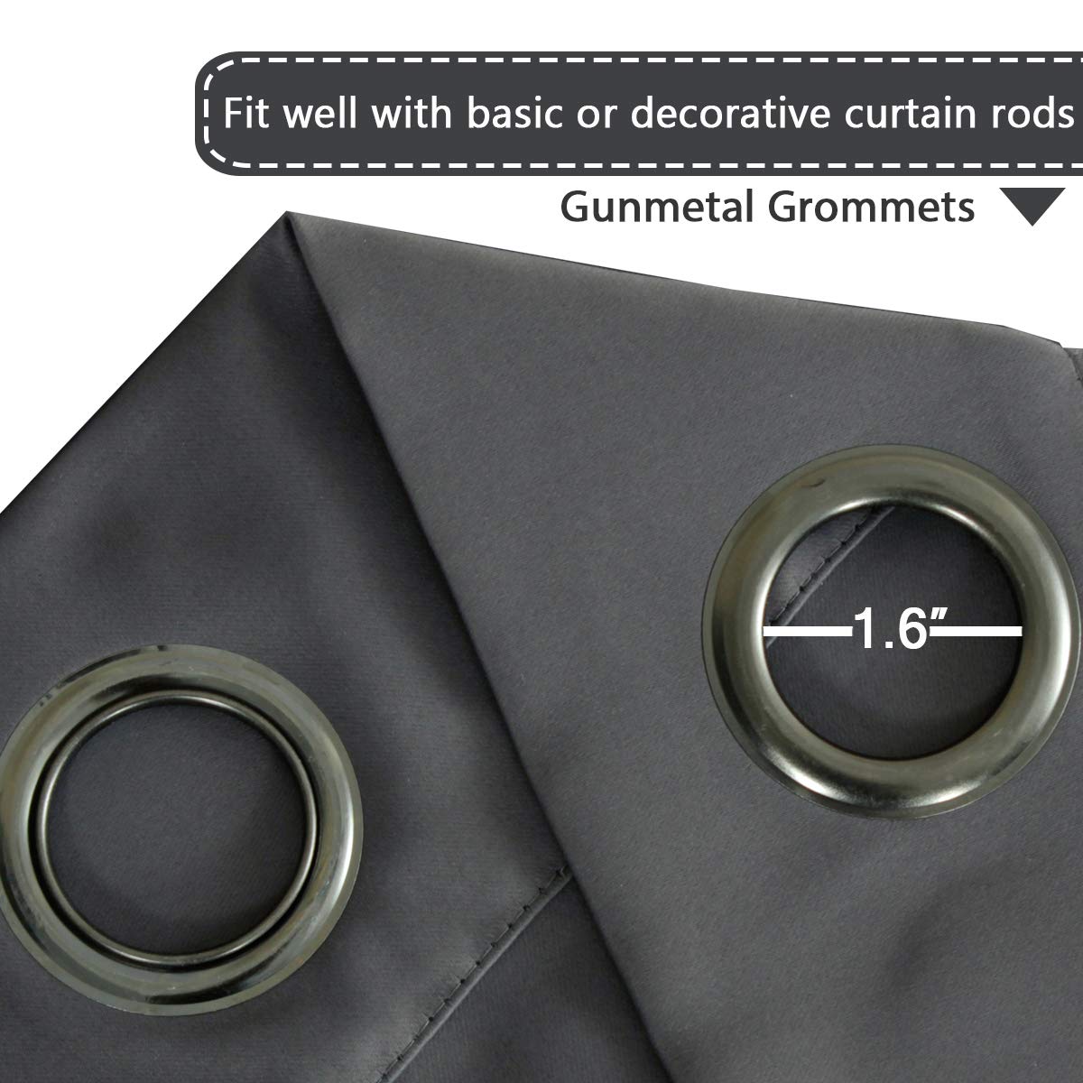 H.VERSAILTEX Blackout Patio Curtains 100 x 96 Inches for Sliding Door Extral Wide Blackout Curtain Panels Thermal Insulated Room Divider - Grommet Top, 8' Tall by 8.5' Wide - Charcoal Gray