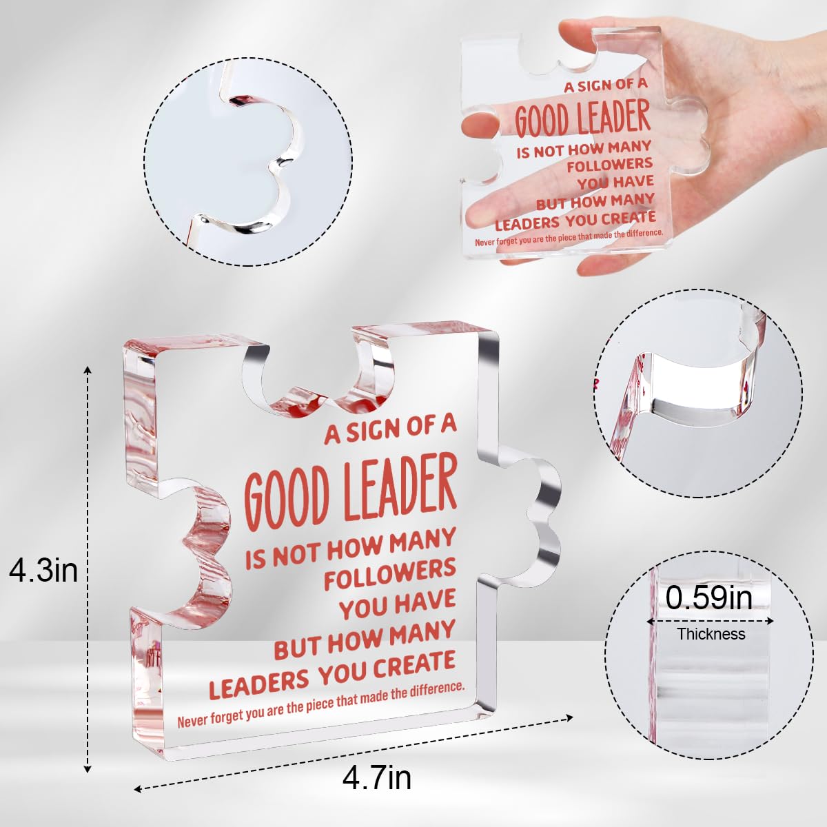 TuSuQing Thank You Gift for Good Leader Boss Supervisor Manager - Retirement Coworker Farewell Promotion Celebration Christmas Birthday - Office Irregular Acrylic Decor Table Signs