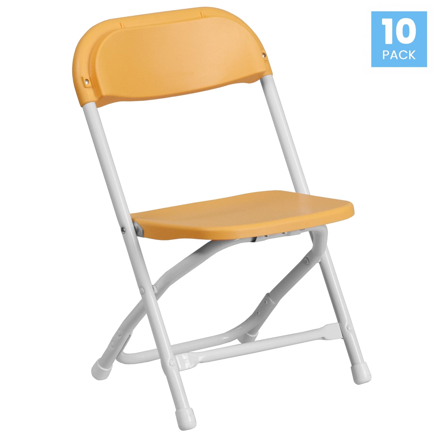 Flash Furniture Timmy 10 Pk. Kids Yellow Plastic Folding Chair