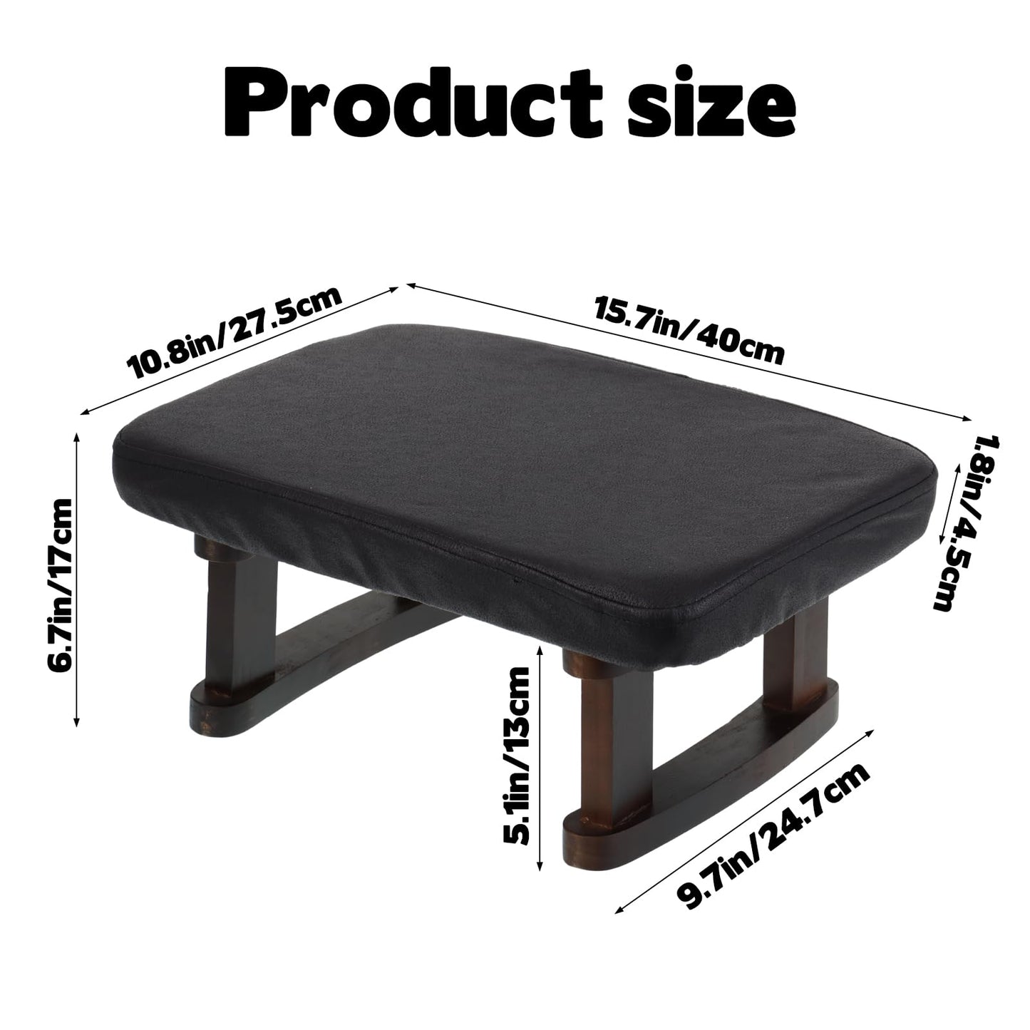 AIHSUMC Walnut Prayer Kneeler with Thick Attached Cushion, Wooden Prayer Bench with Removable Washable Fabric Cover, Sturdy Kneeling Stool for Home Prayer and Meditation