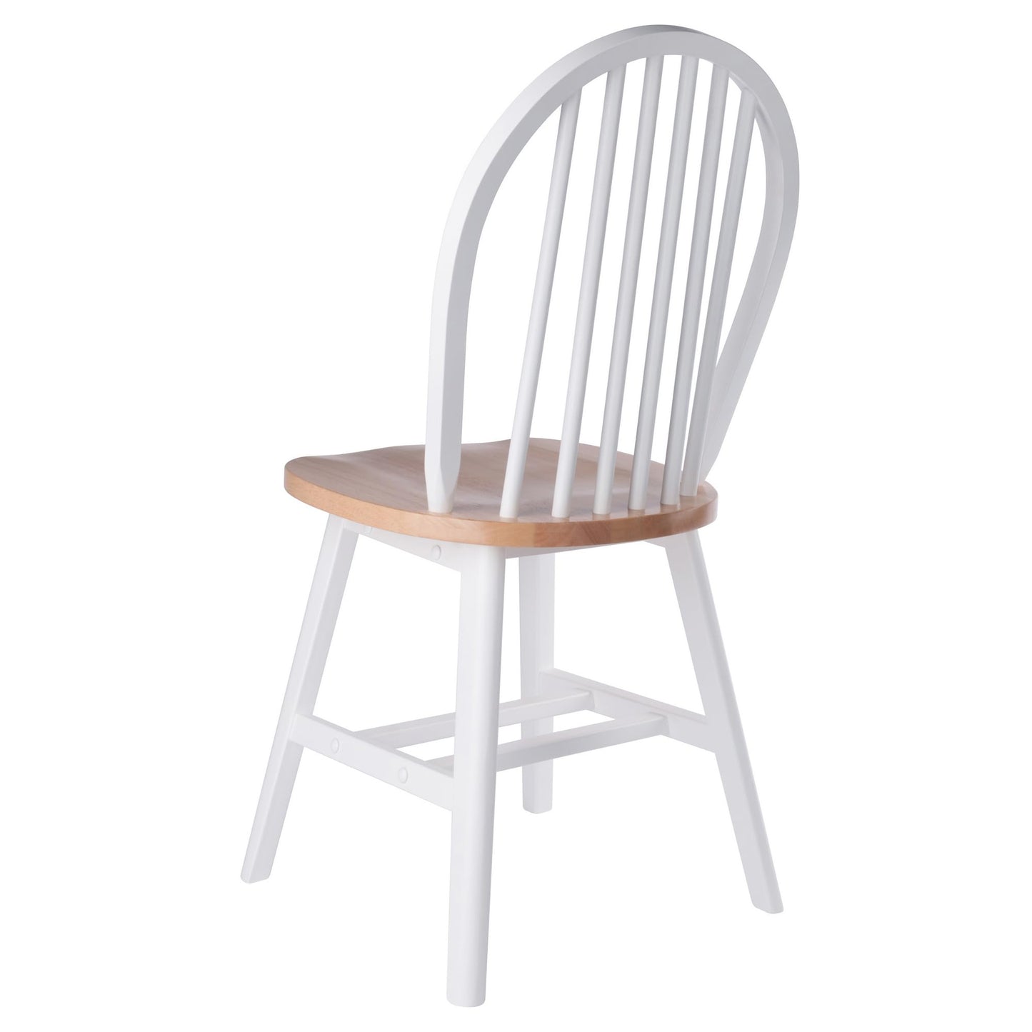 Winsome Windsor 2-Piece Chair Set in Natural/White, Classic Ladder Backed Kitchen & Dining Room Chairs, Simple & Elegant Home Seating Solution, Great for Office, Hallway, Bedroom