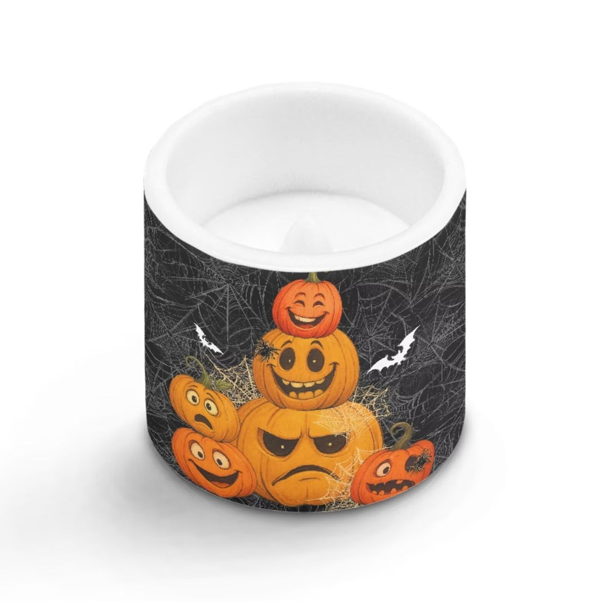 Merkmak 4 Pack Flameless Candles with Remote Halloween Pumpkin Bat Battery Operated Pillar Candles with Timer LED Elictric Tealights for Trick or Treat Party Banquet Home Decorations