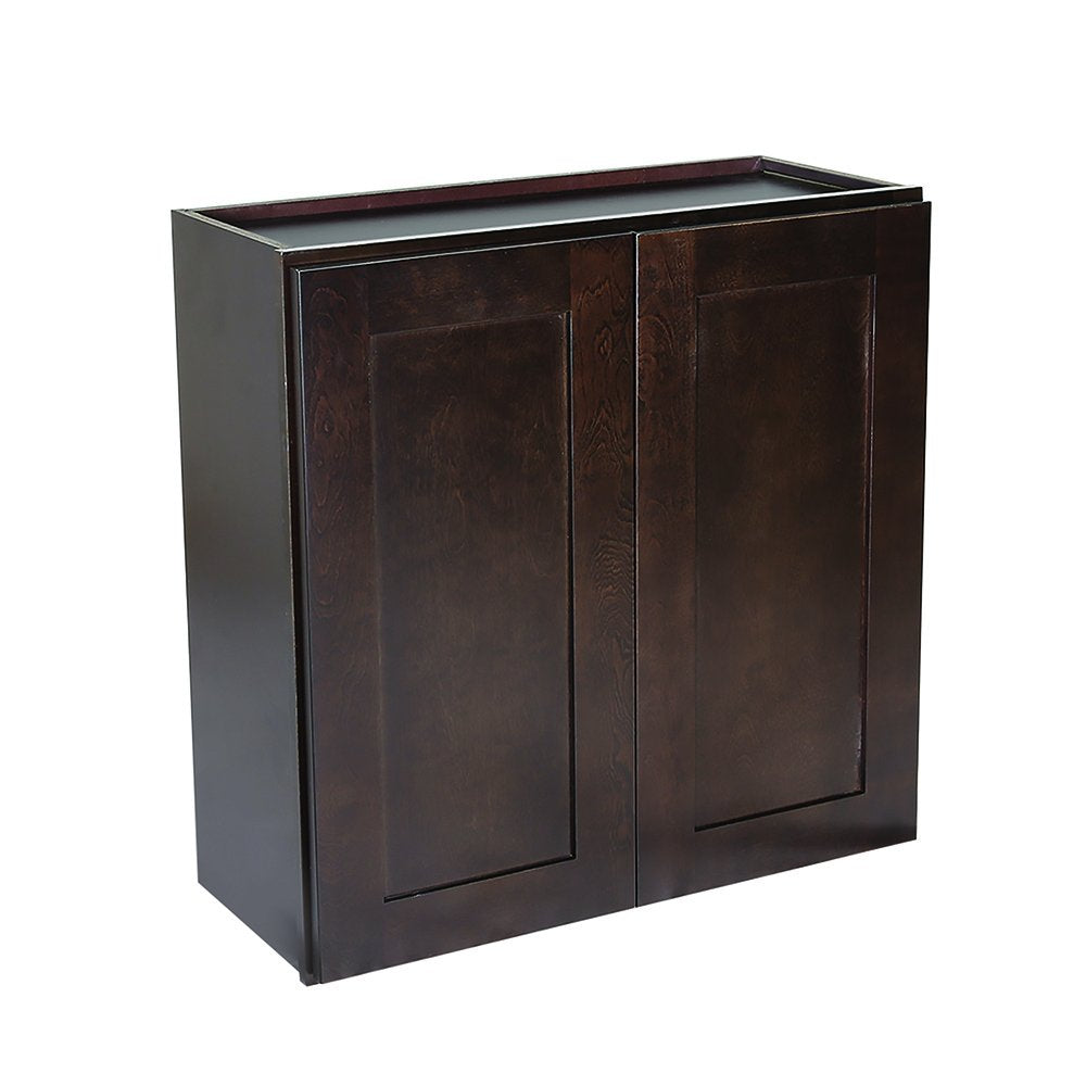 Design House Brookings Shaker Unassembled Wall Kitchen Cabinet W2436, 24 W x 12 D x 36 H, Brown, Solid Wood, Design House, 543041
